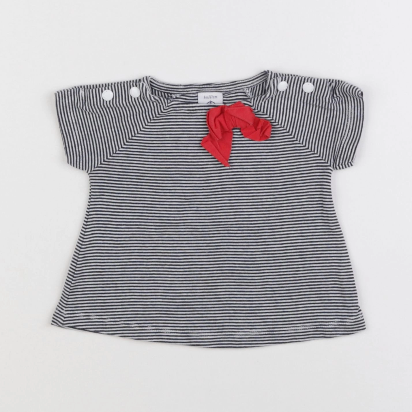 Petit Bateau - tee-shirt bleu - 6 mois
