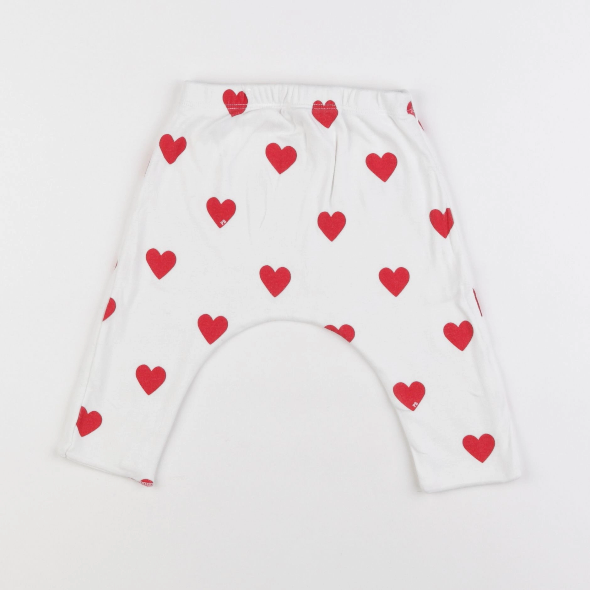 Petit Bateau - sarouel blanc, rouge - 6 mois