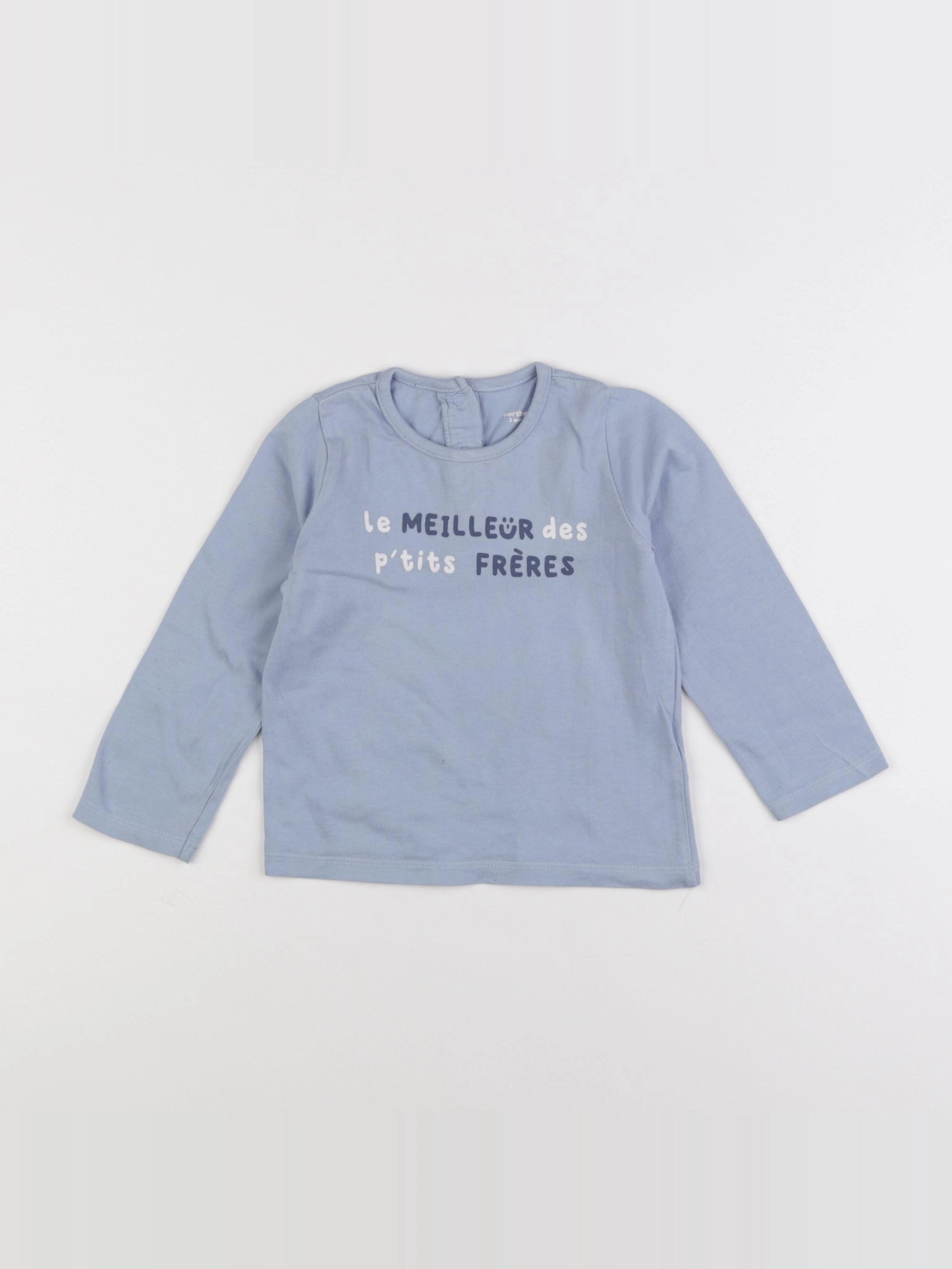 Vertbaudet - tee-shirt bleu - 2 ans