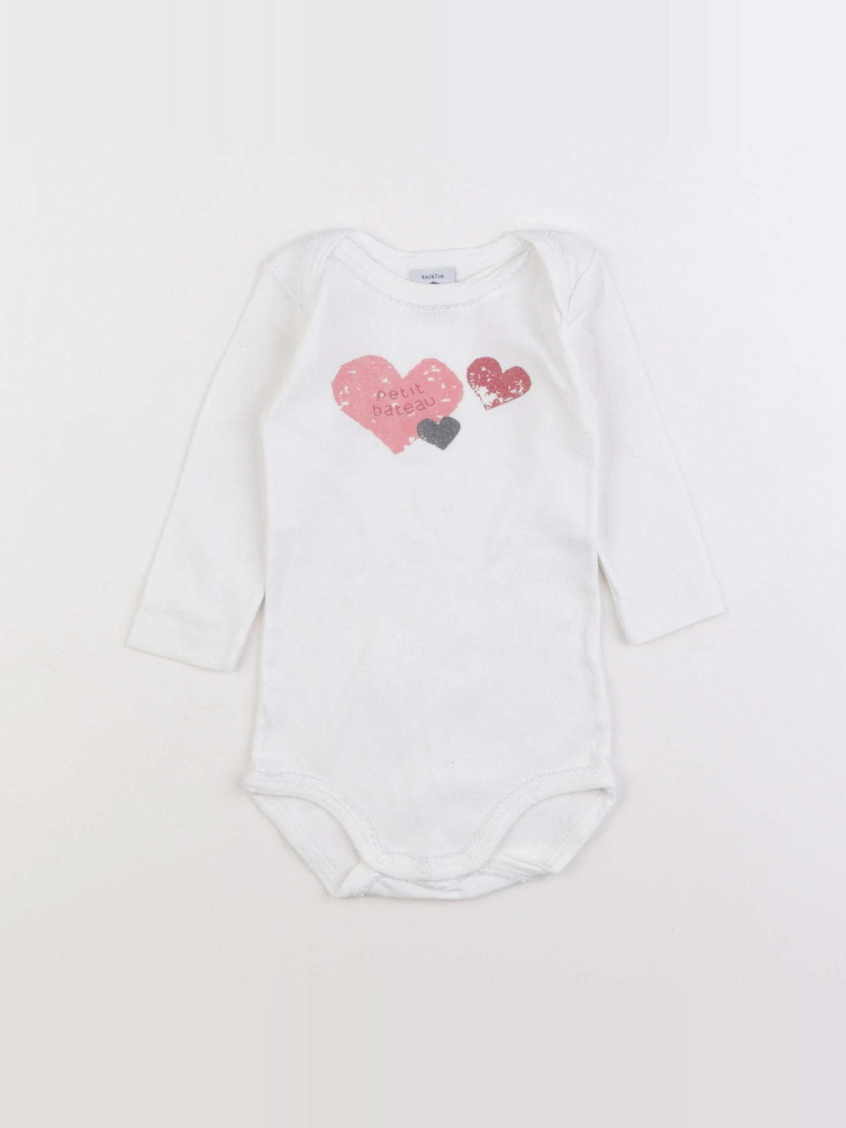 Petit Bateau - body blanc - 6 mois