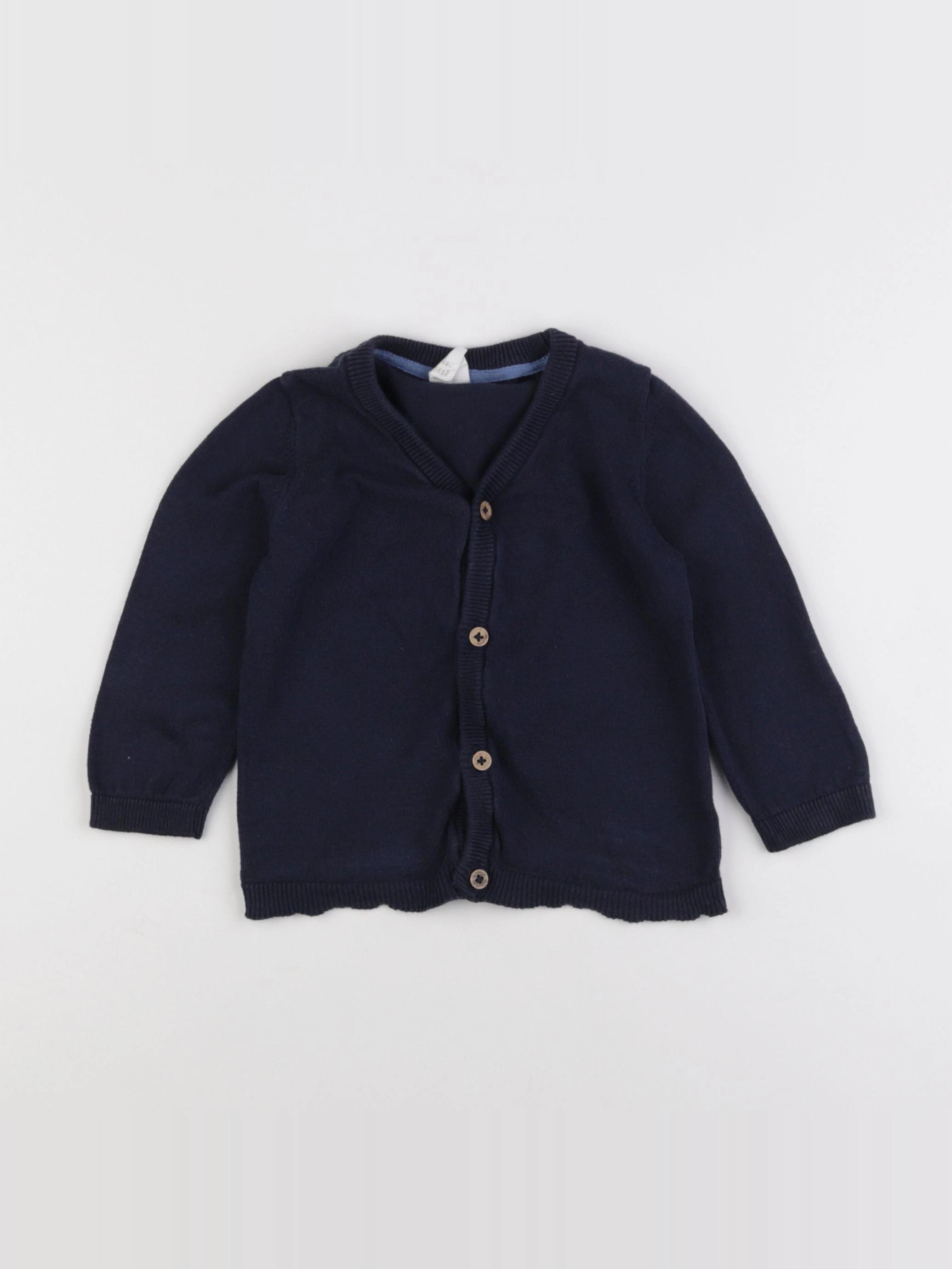 H&M - gilet bleu - 9/12 mois