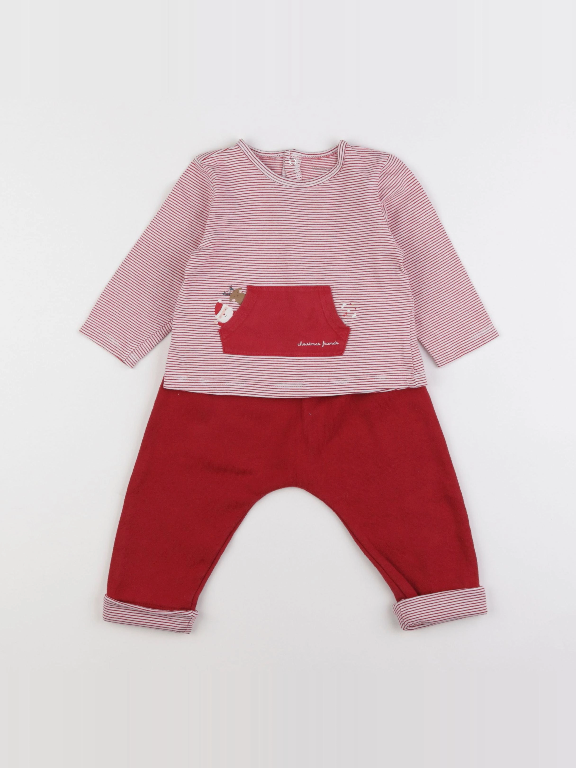 Vertbaudet - ensemble rouge - 18 mois
