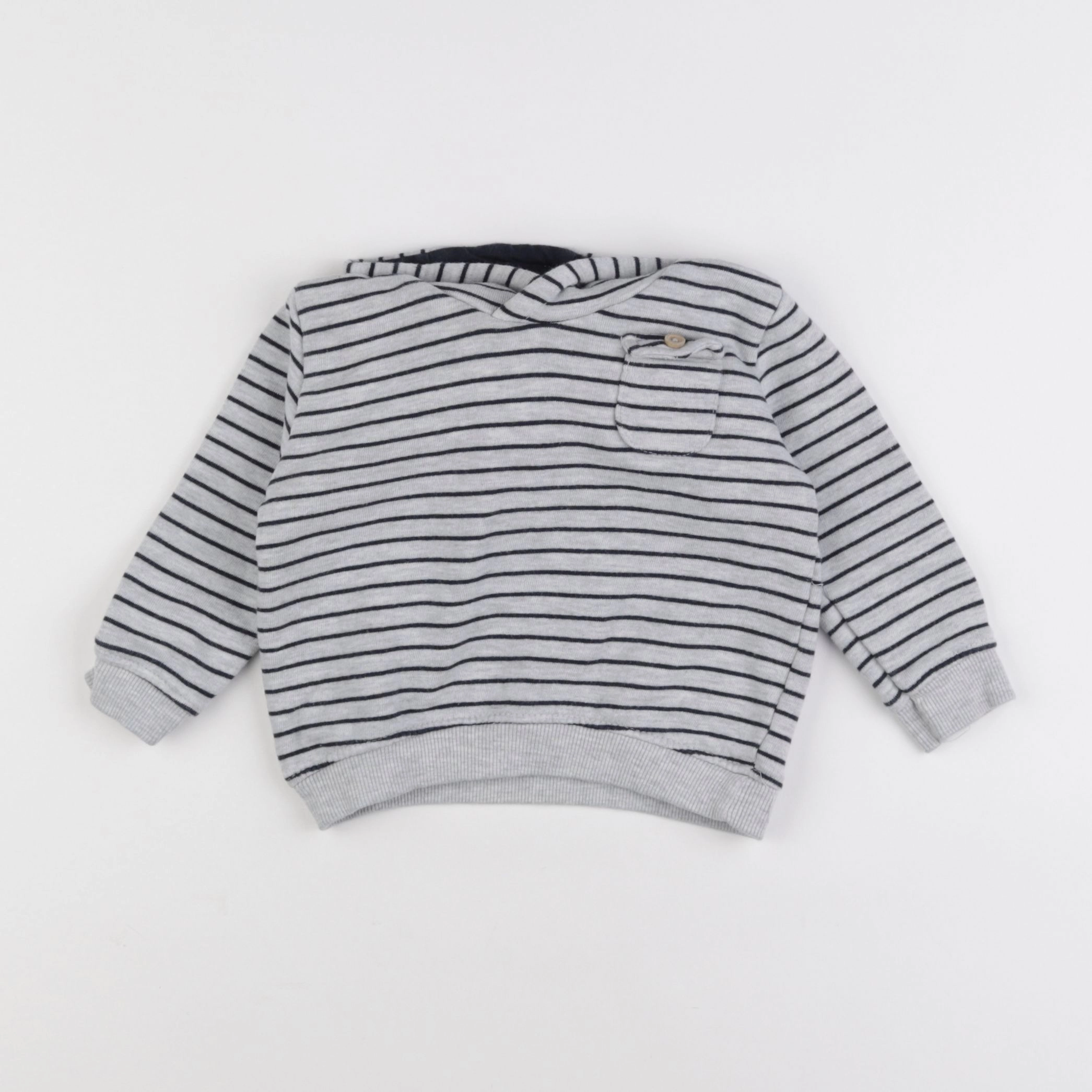 Zara - sweat gris - 9/12 mois