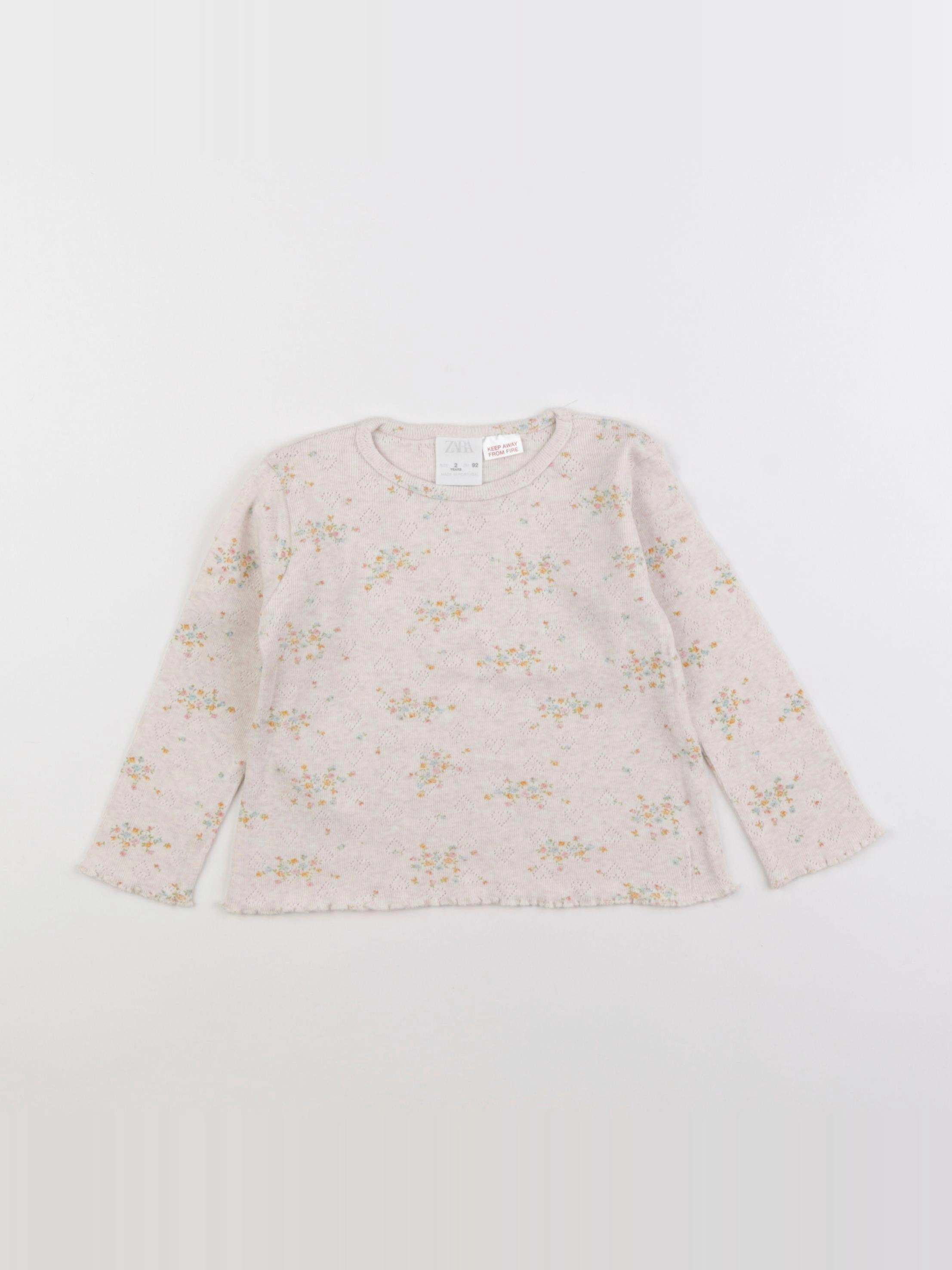Zara - tee-shirt beige - 2 ans