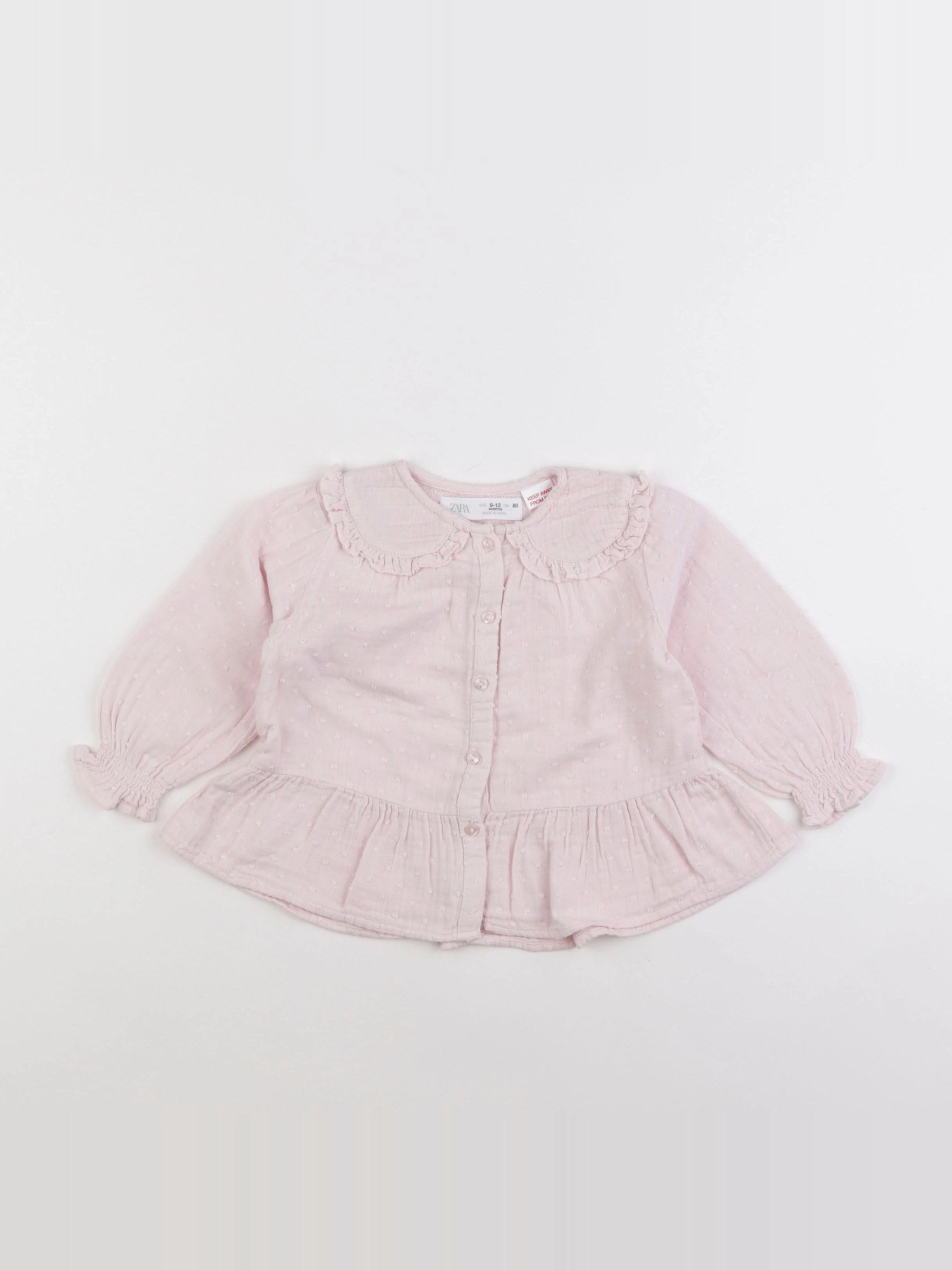 Zara - blouse rose - 9/12 mois
