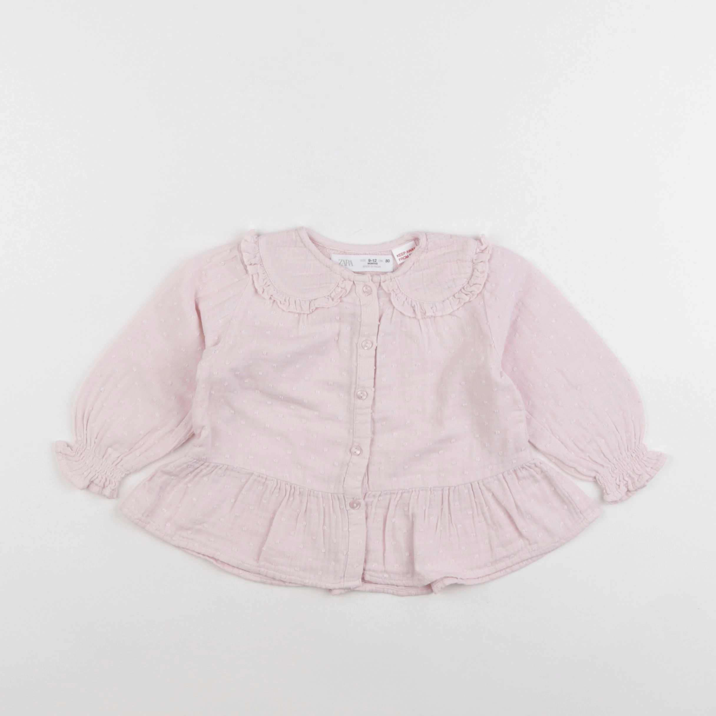 Zara - blouse rose - 9/12 mois