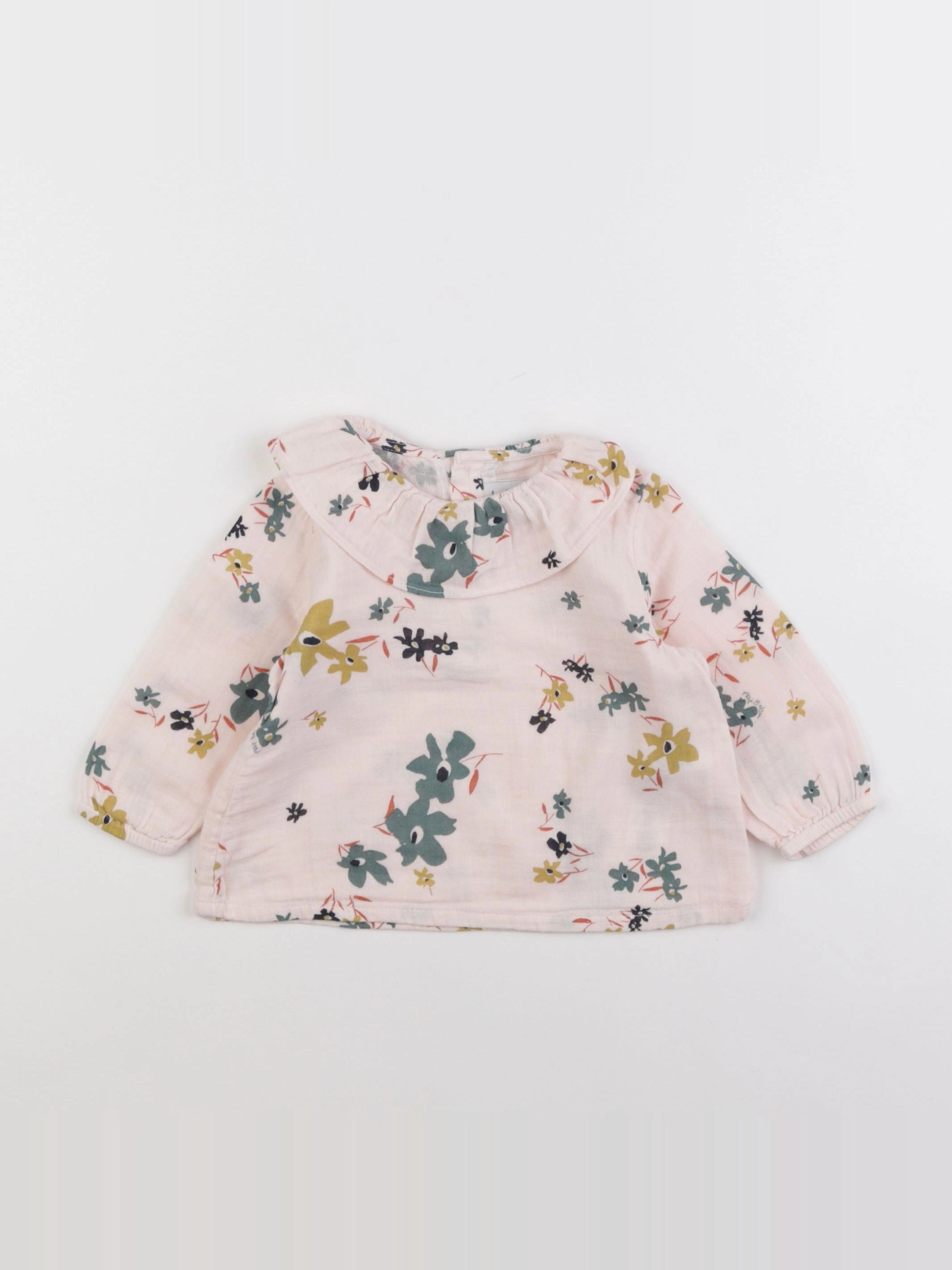 Petit Bateau - blouse rose - 12 mois