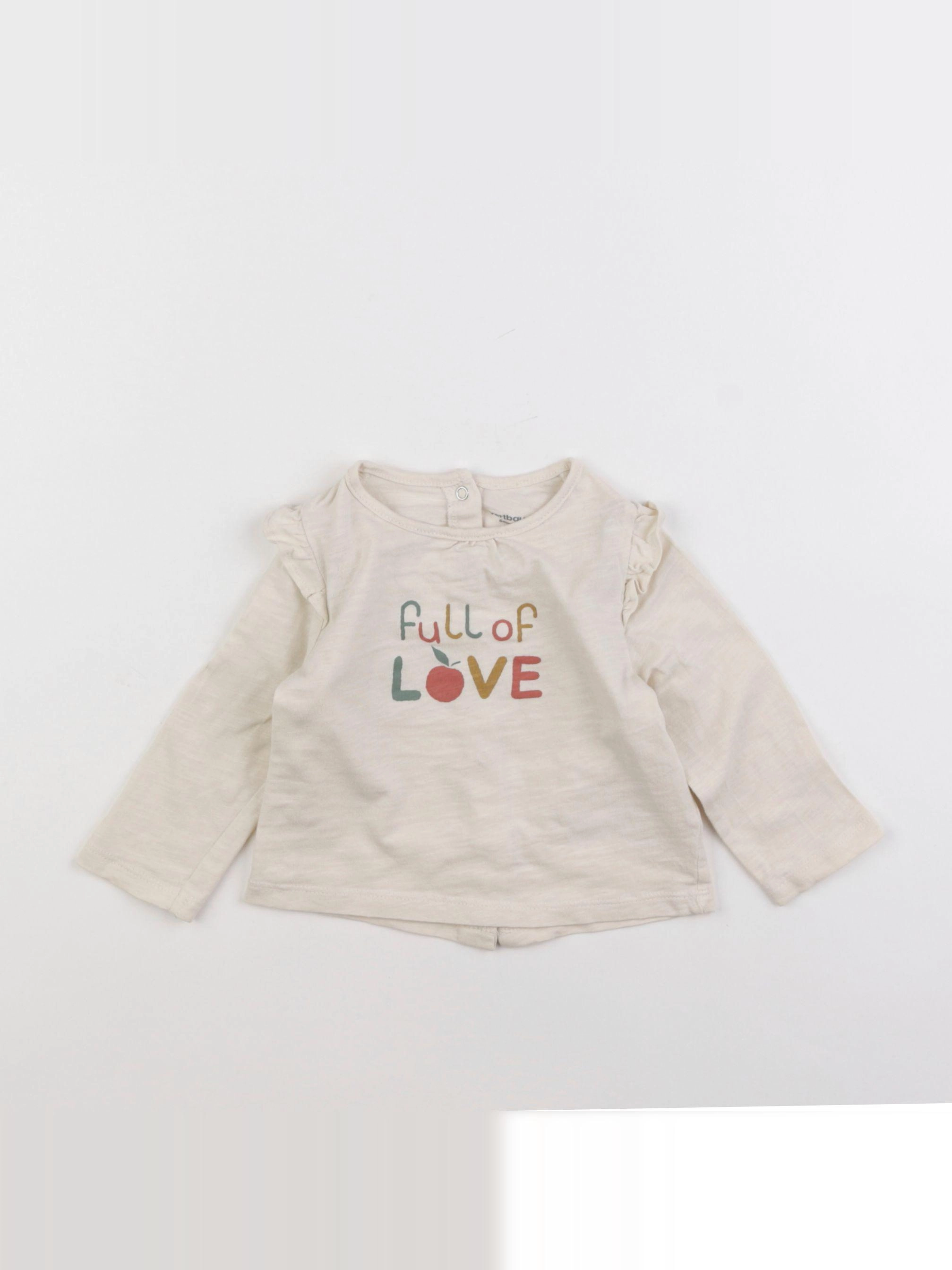 Vertbaudet - tee-shirt beige - 6 mois
