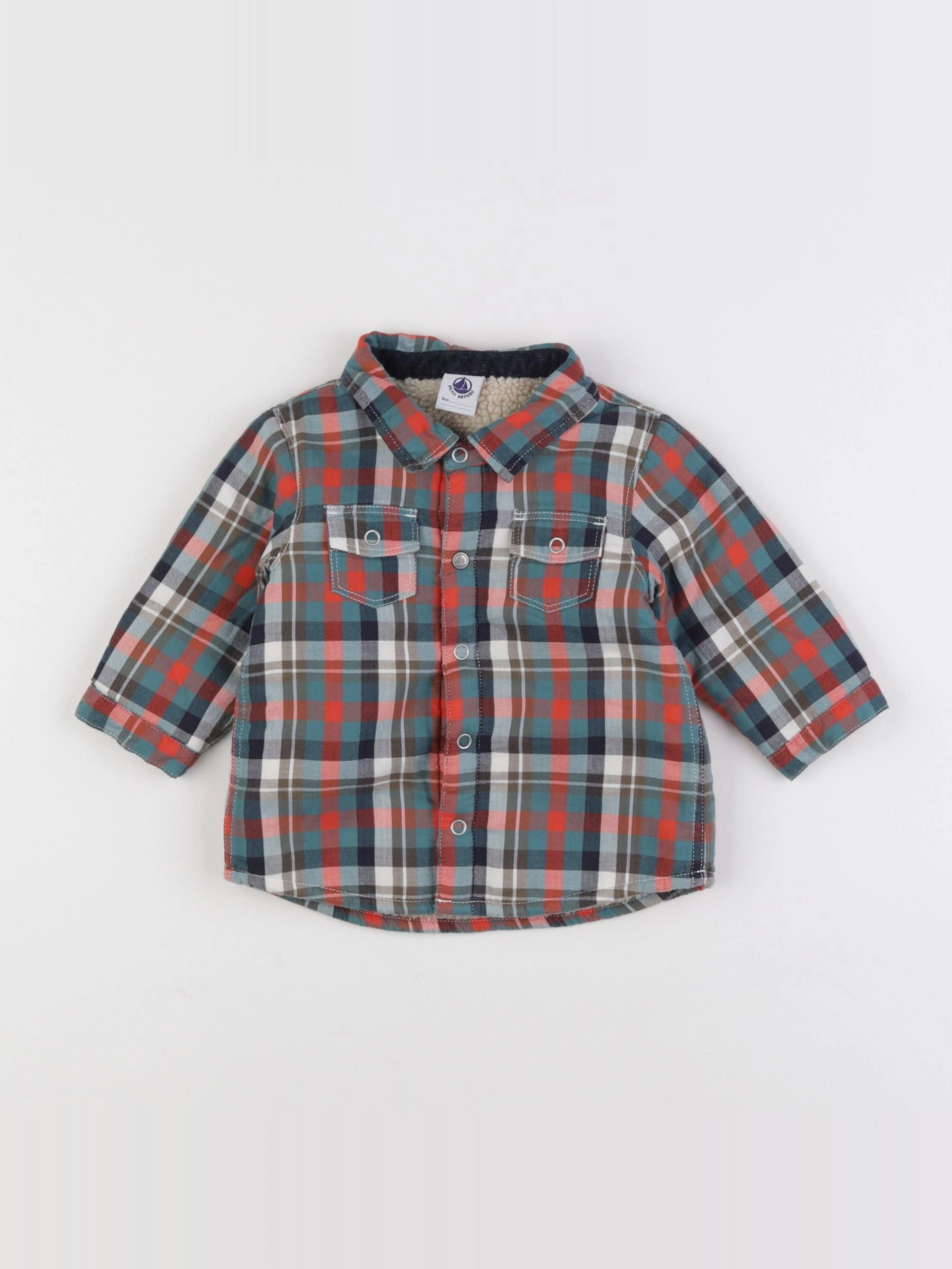 Petit Bateau - veste doublé multicolore - 6 mois