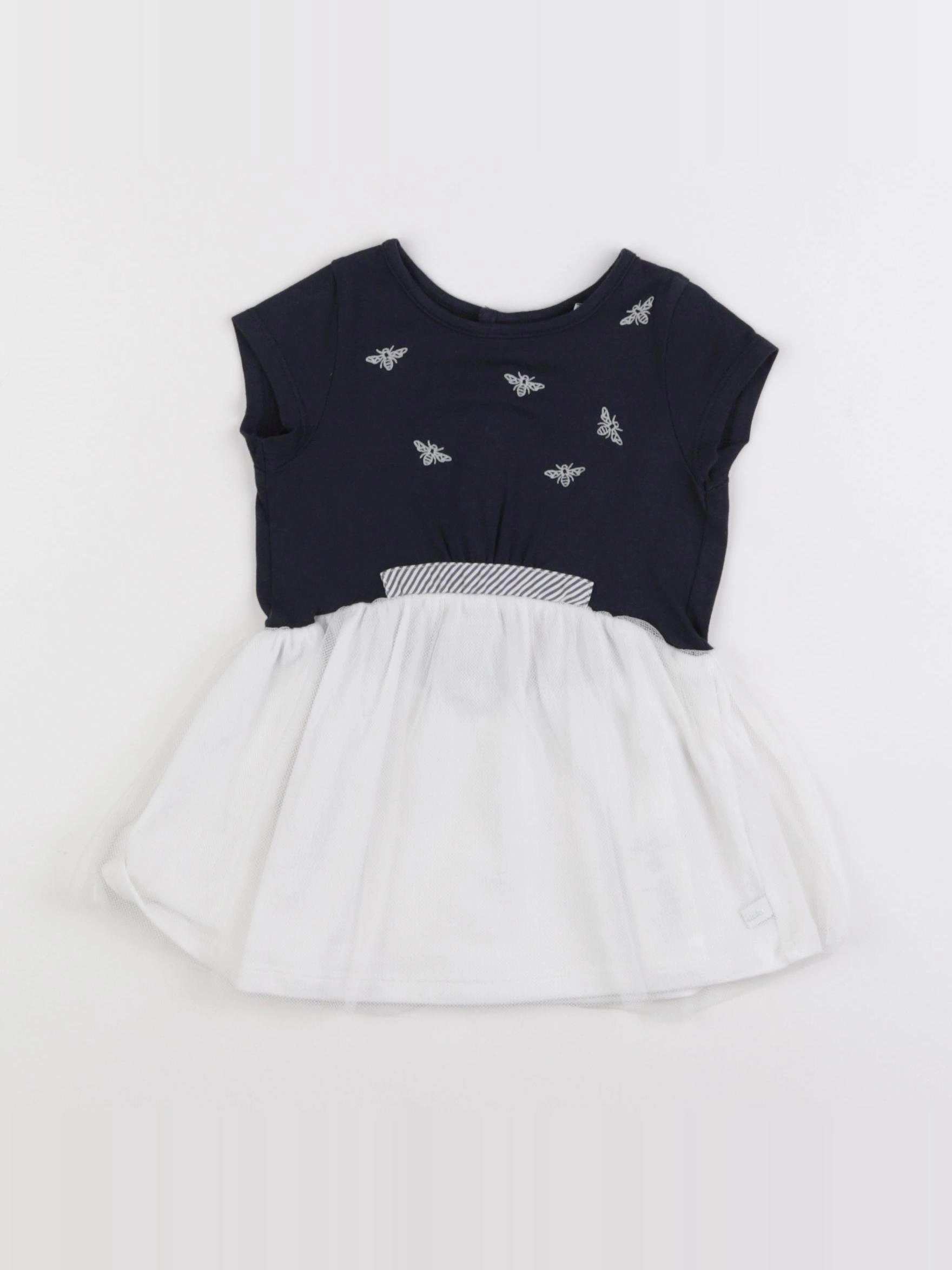 IKKS - robe blanc, bleu - 6 mois