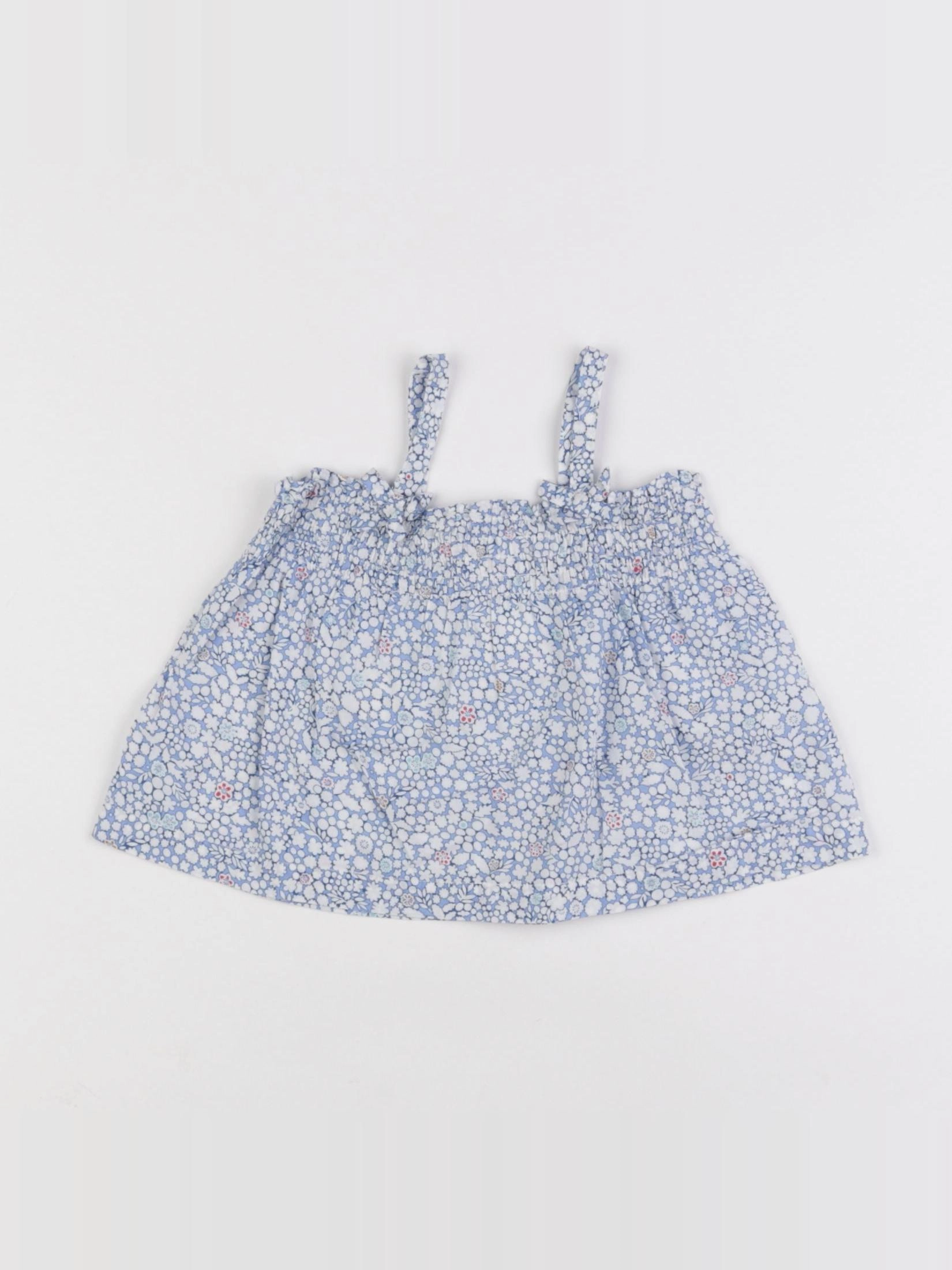 Jacadi - blouse liberty blanc, bleu - 6 mois