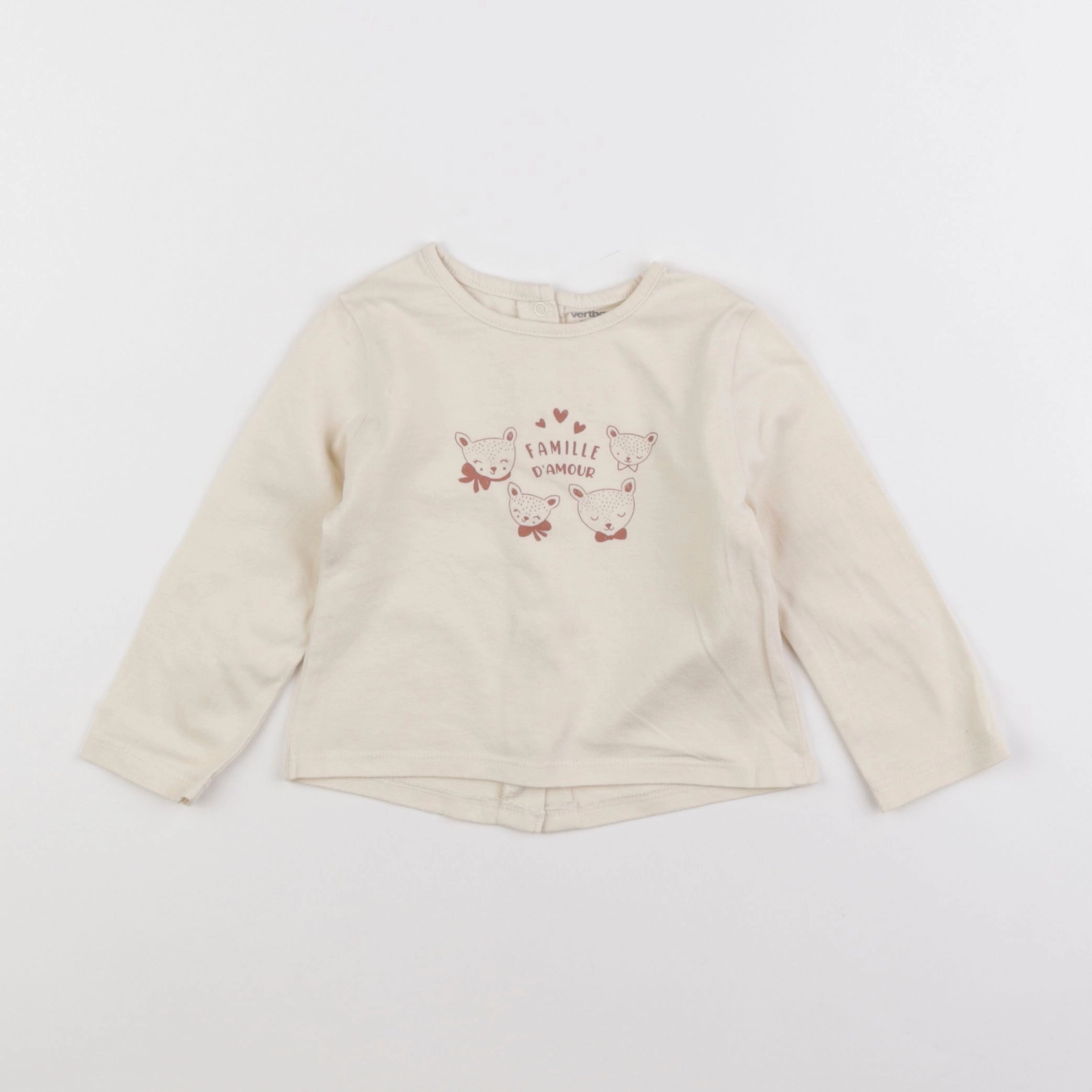 Vertbaudet - tee-shirt beige - 9 mois