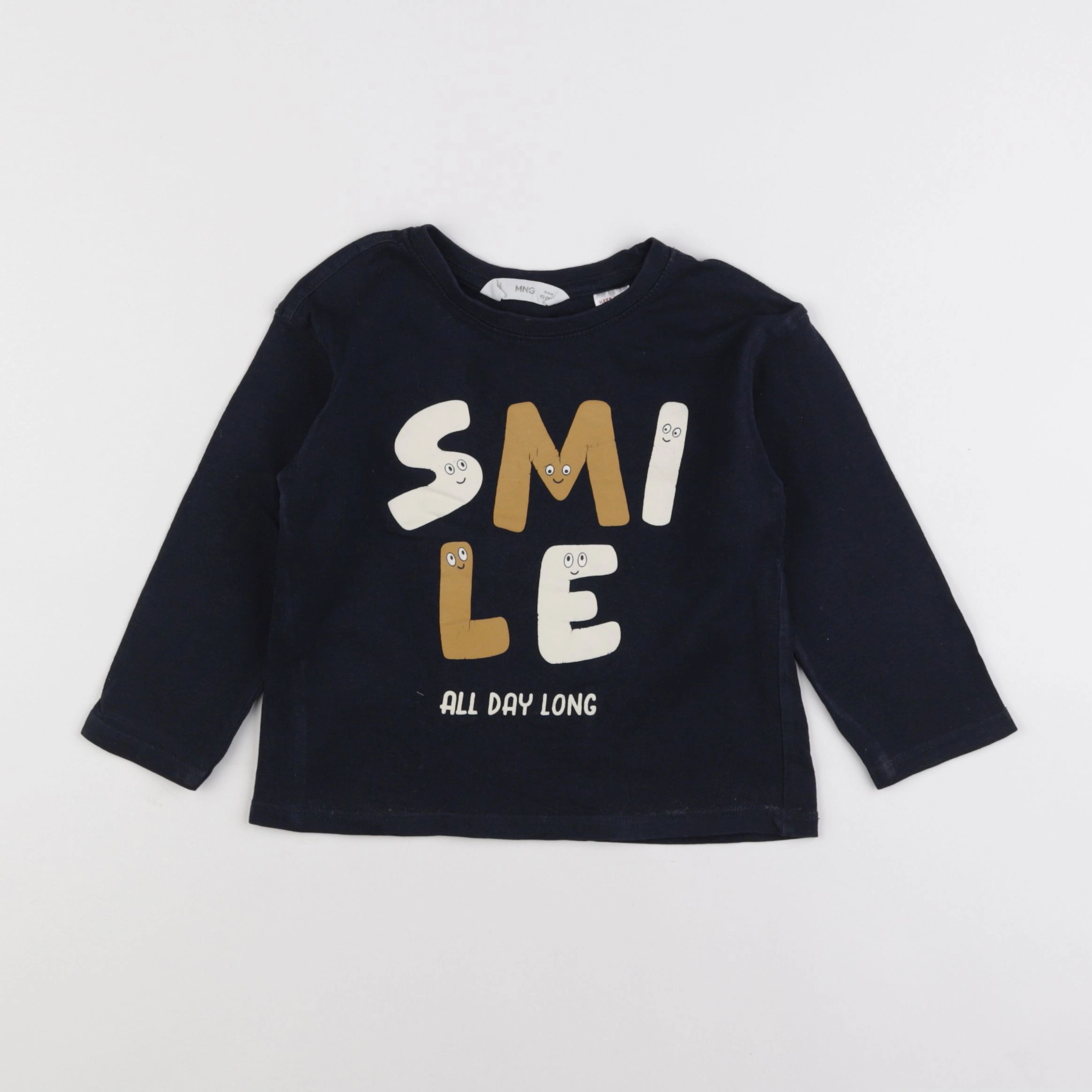 Mango - tee-shirt bleu - 18 mois à 2 ans