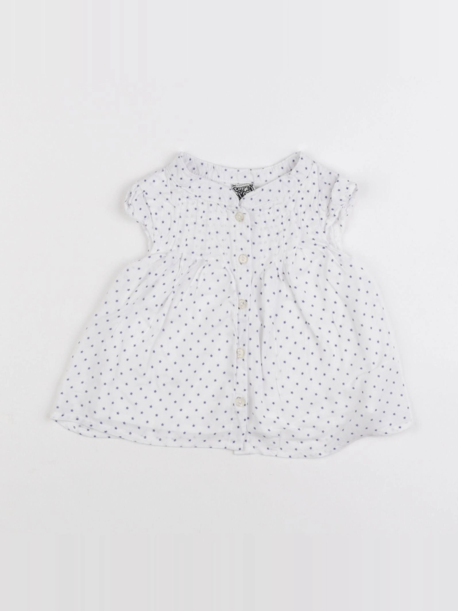 Tape à l'oeil - robe blanc, bleu - 3 mois