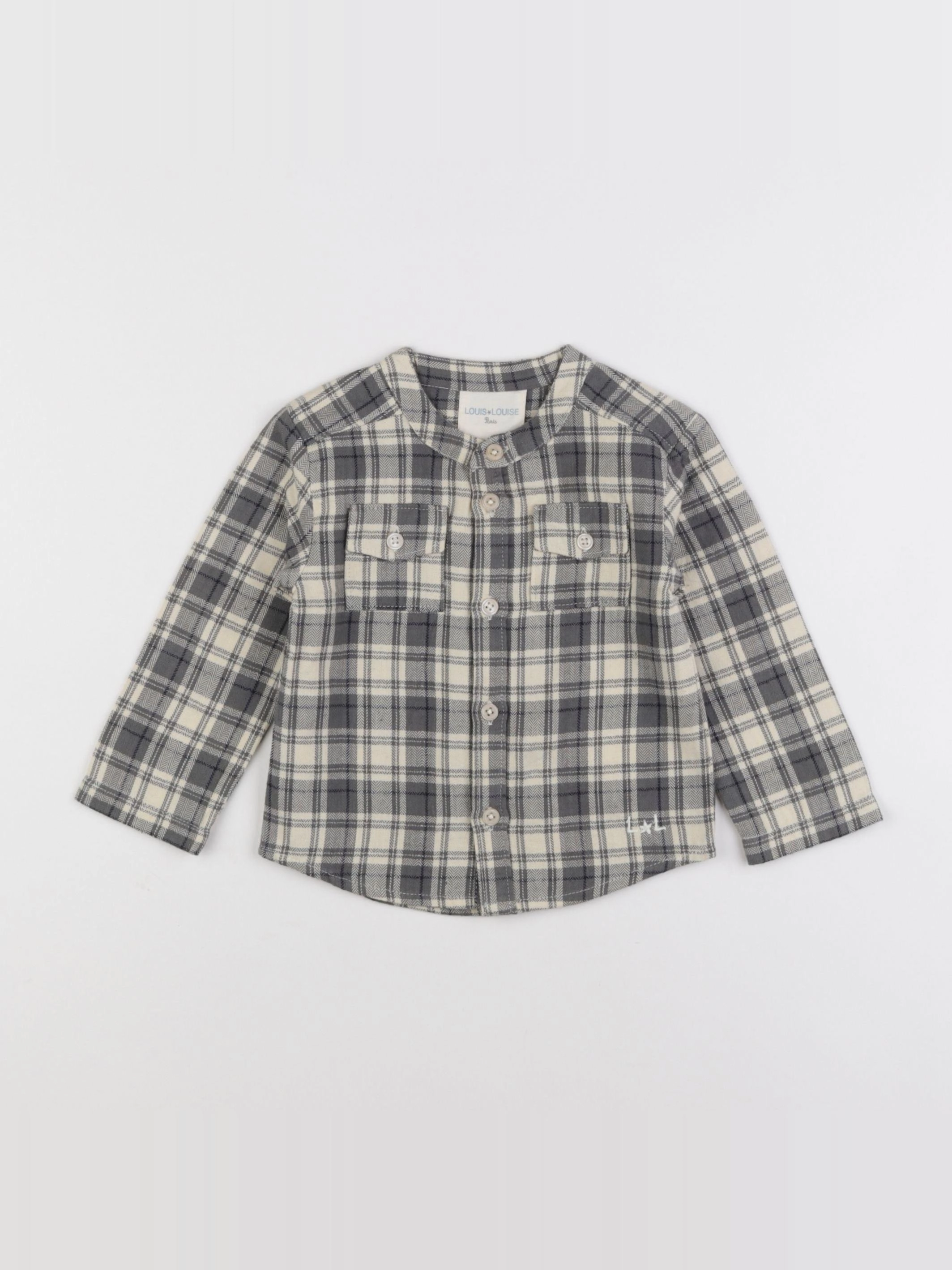 Louis Louise - chemise beige, gris - 12 mois