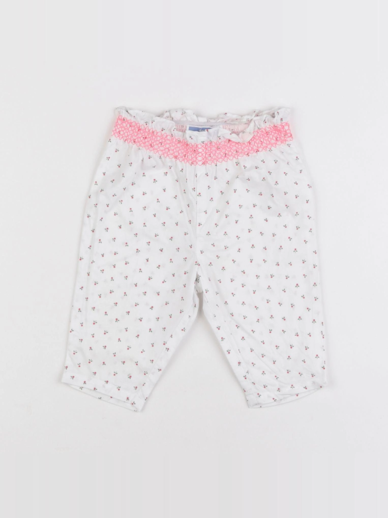 Jacadi - pantalon blanc, rose - 3 mois