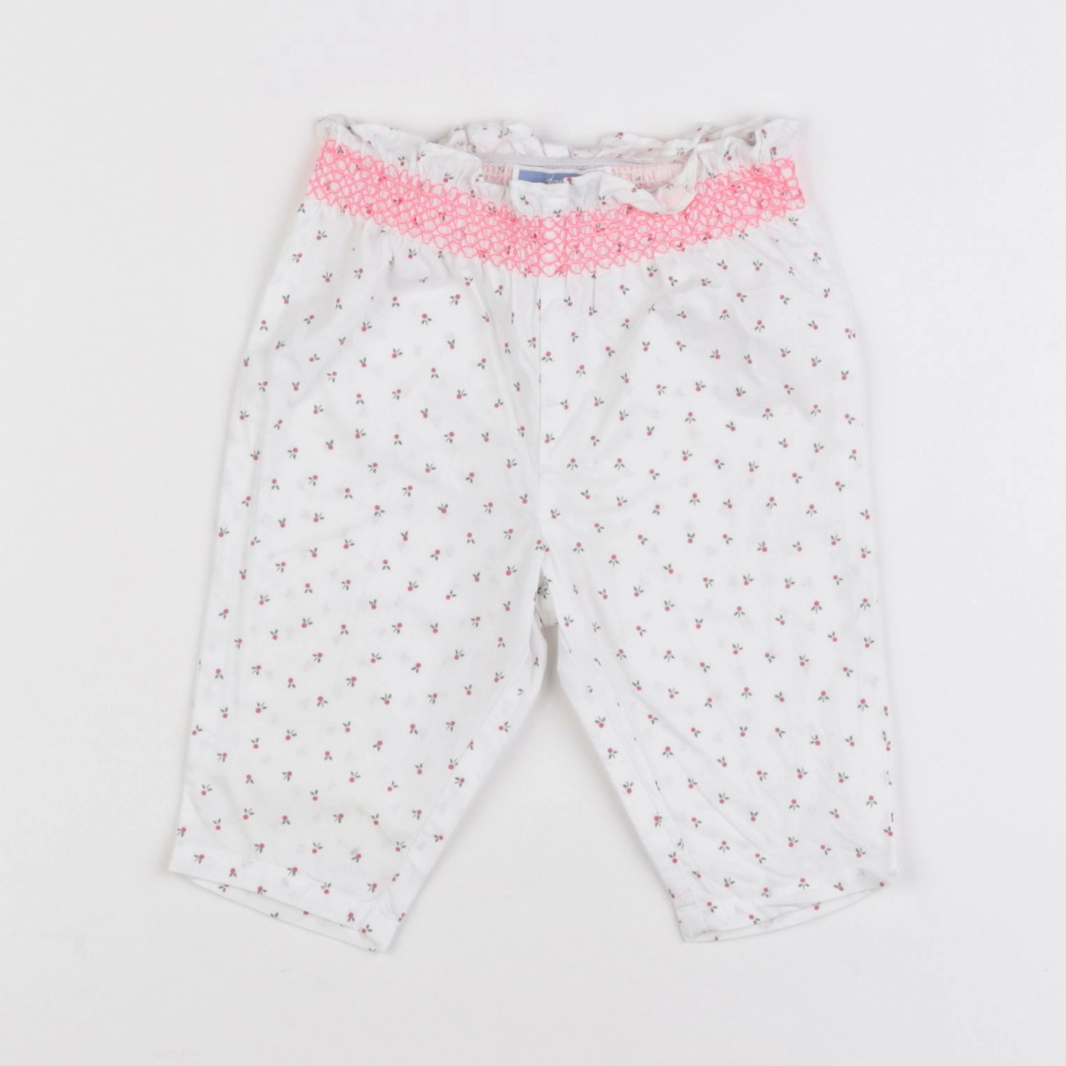 Jacadi - pantalon blanc, rose - 3 mois