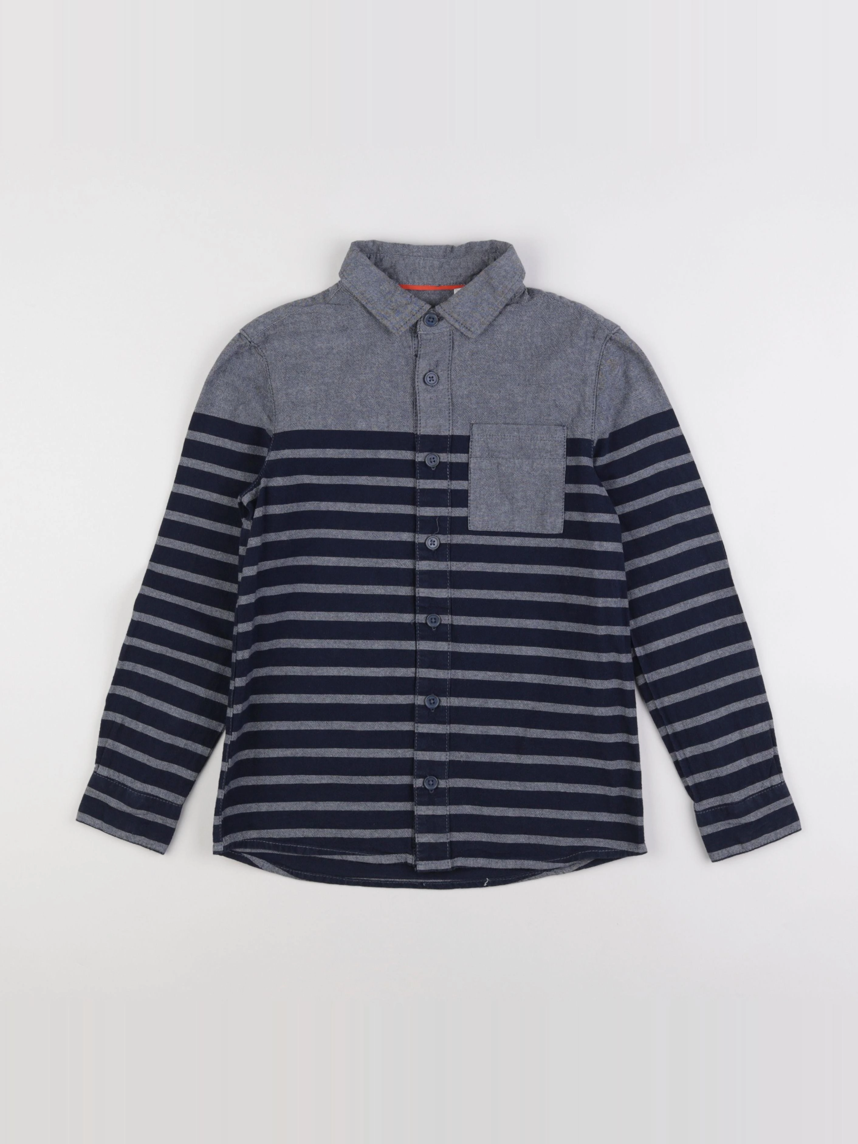 Okaidi - chemise gris, bleu - 10 ans
