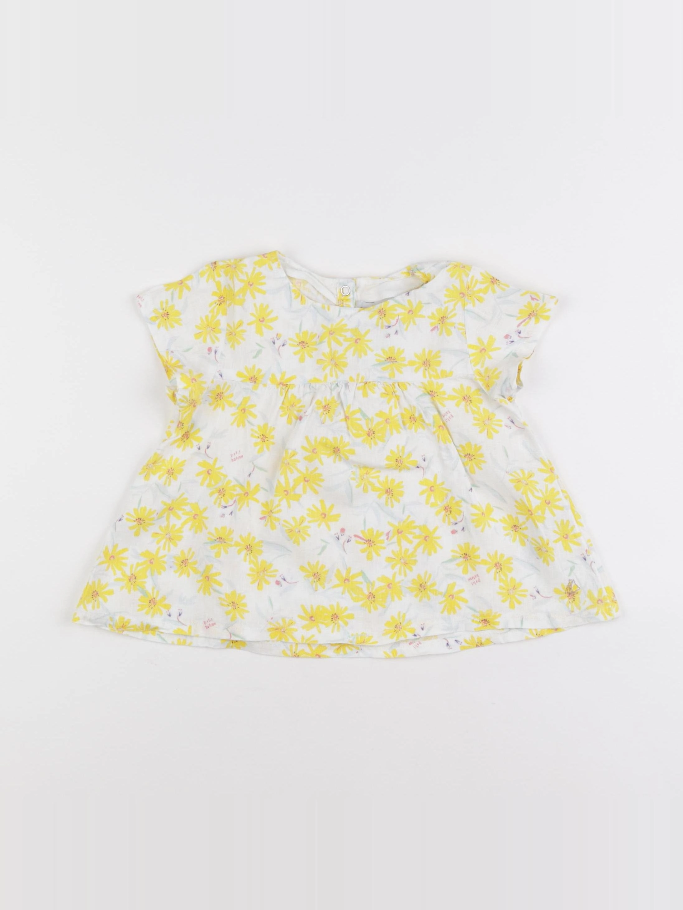 Petit Bateau - blouse blanc, jaune - 2 ans