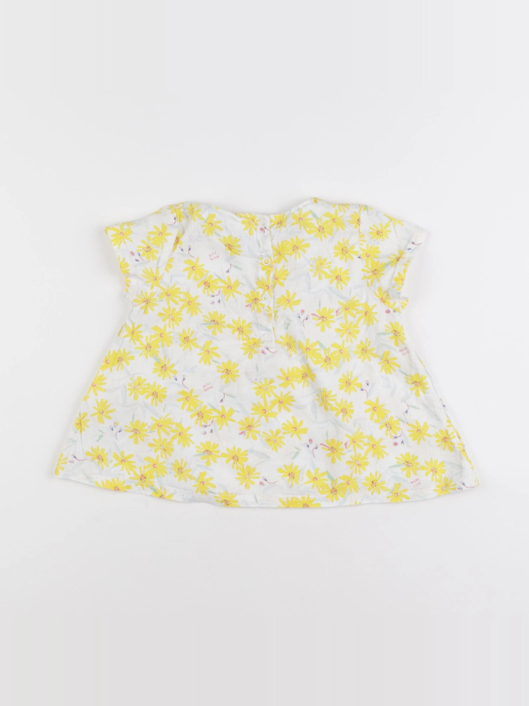 Petit Bateau - blouse blanc, jaune - 2 ans