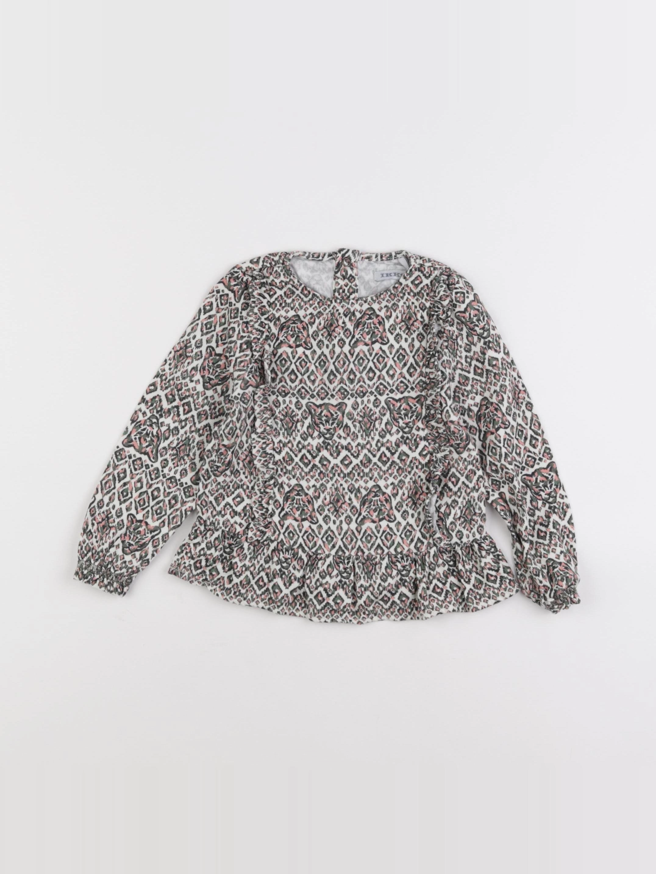 IKKS - blouse vert, rose - 2 ans