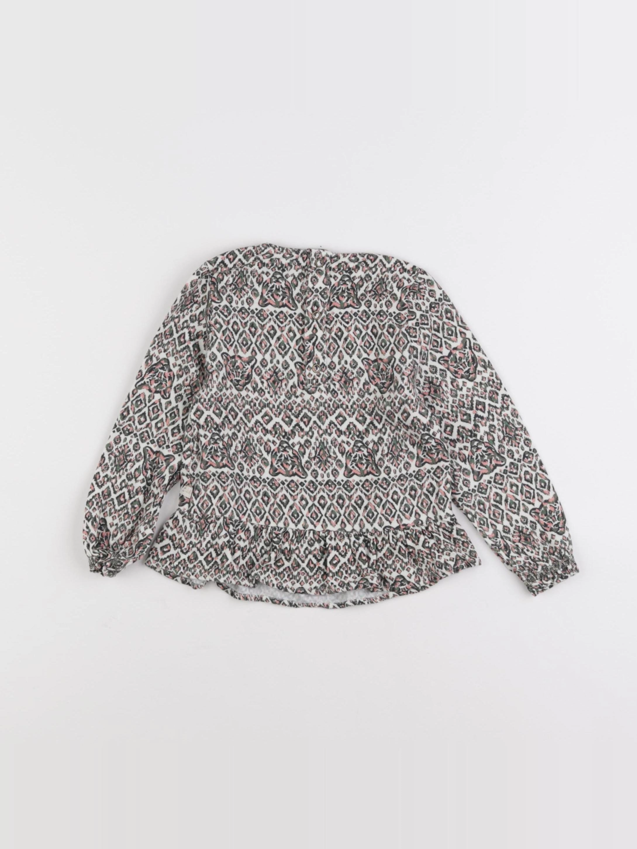 IKKS - blouse vert, rose - 2 ans