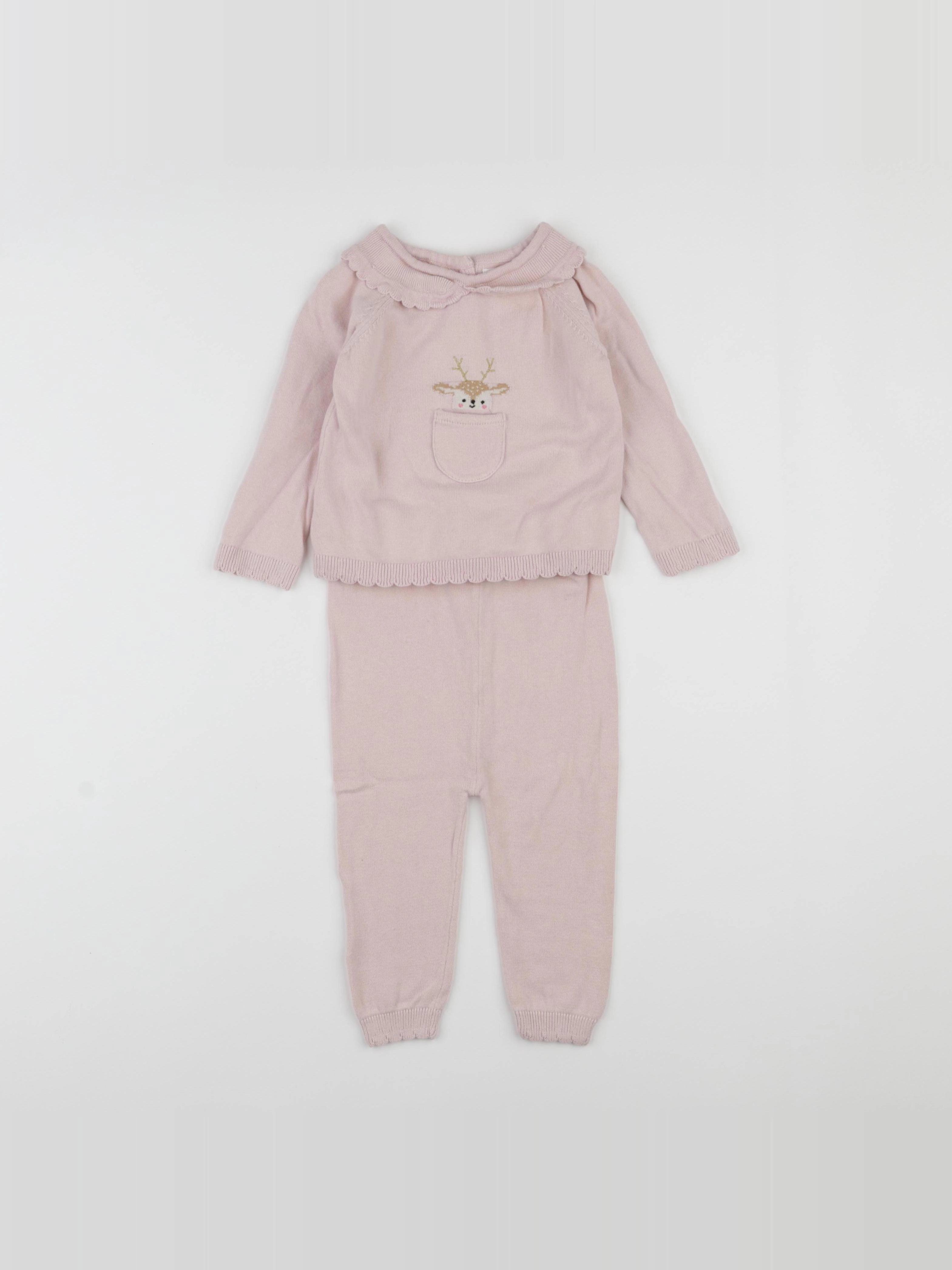 Vertbaudet - ensemble rose - 18 mois