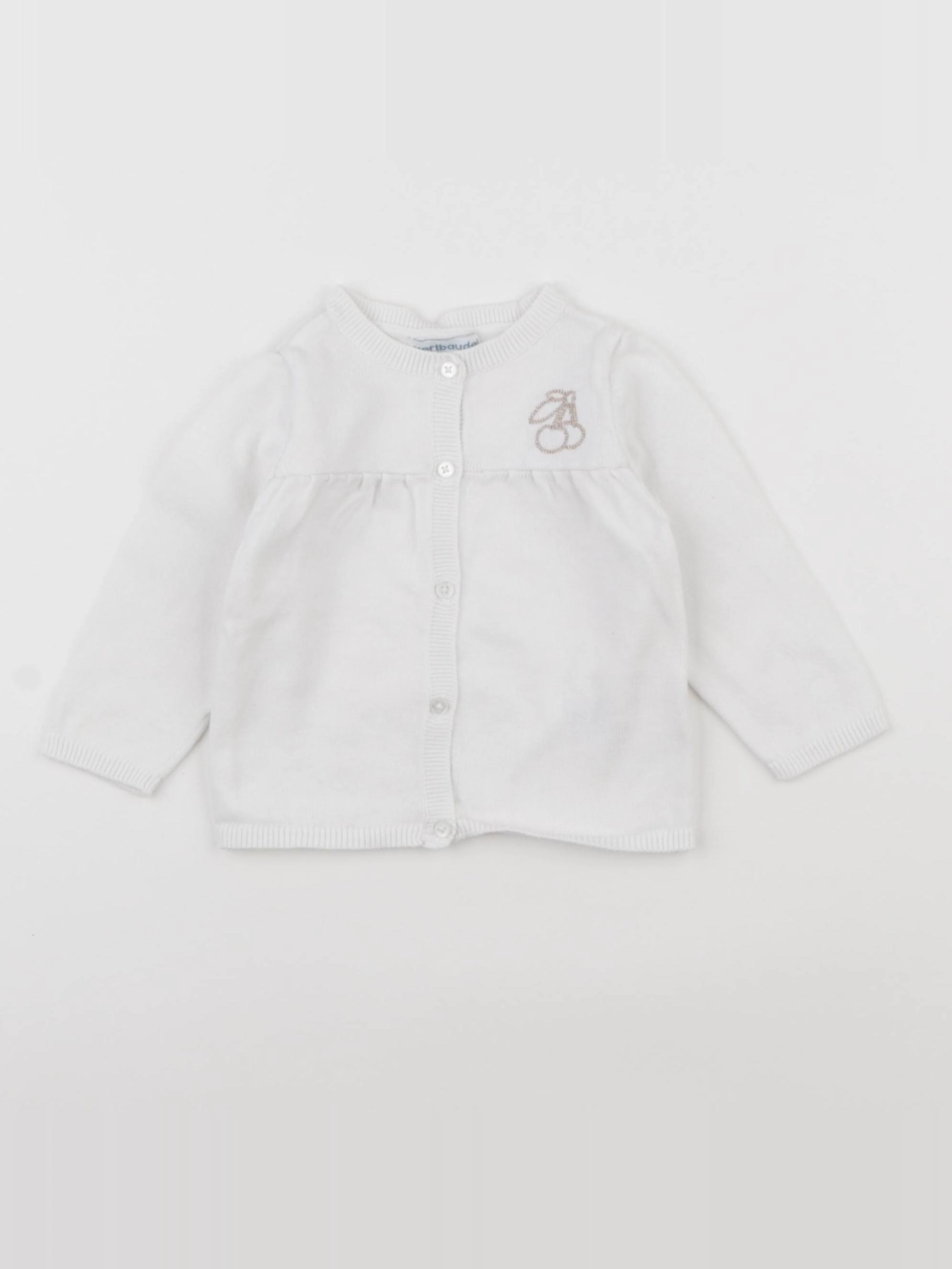 Vertbaudet - gilet blanc - 12 mois