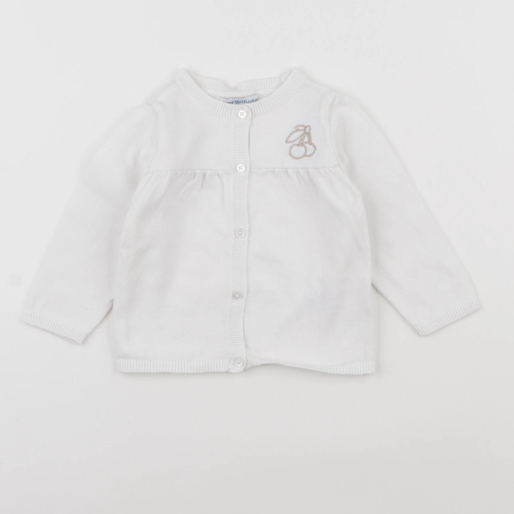 Vertbaudet - gilet blanc - 12 mois