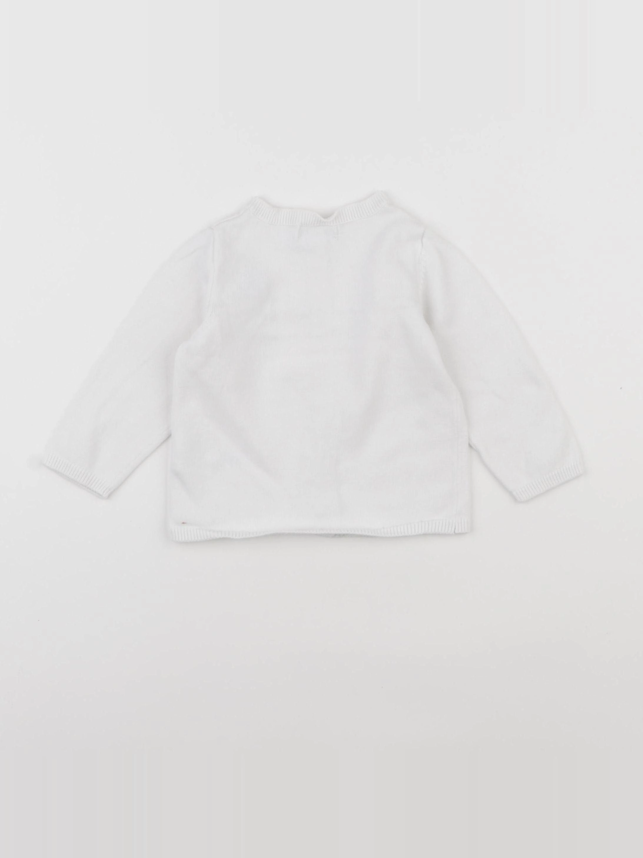 Vertbaudet - gilet blanc - 12 mois