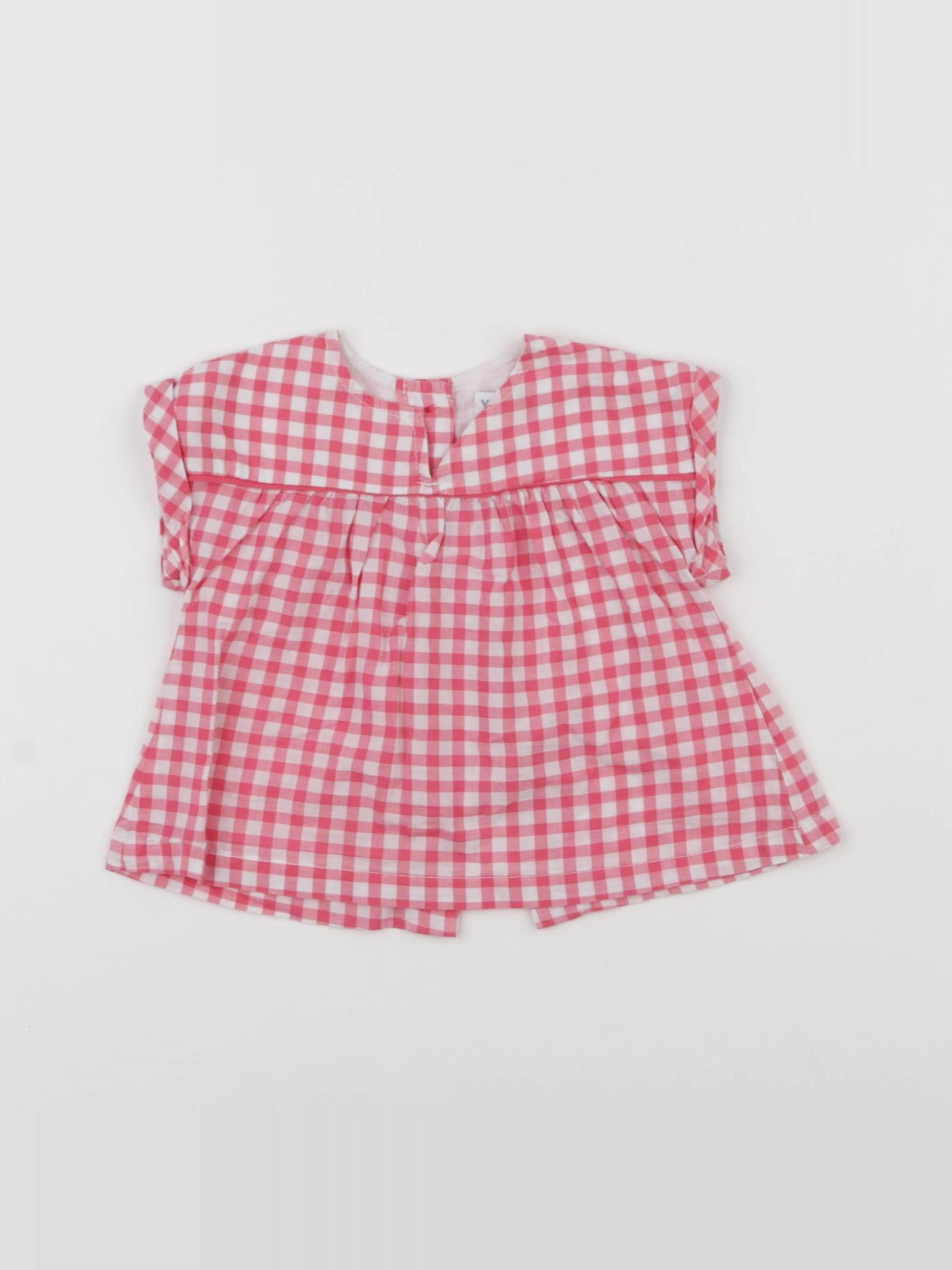 Vertbaudet - blouse blanc, rose - 12 mois