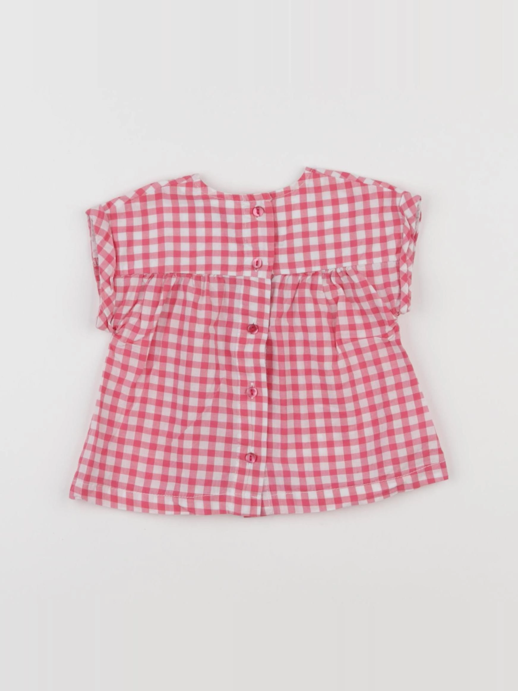 Vertbaudet - blouse blanc, rose - 12 mois
