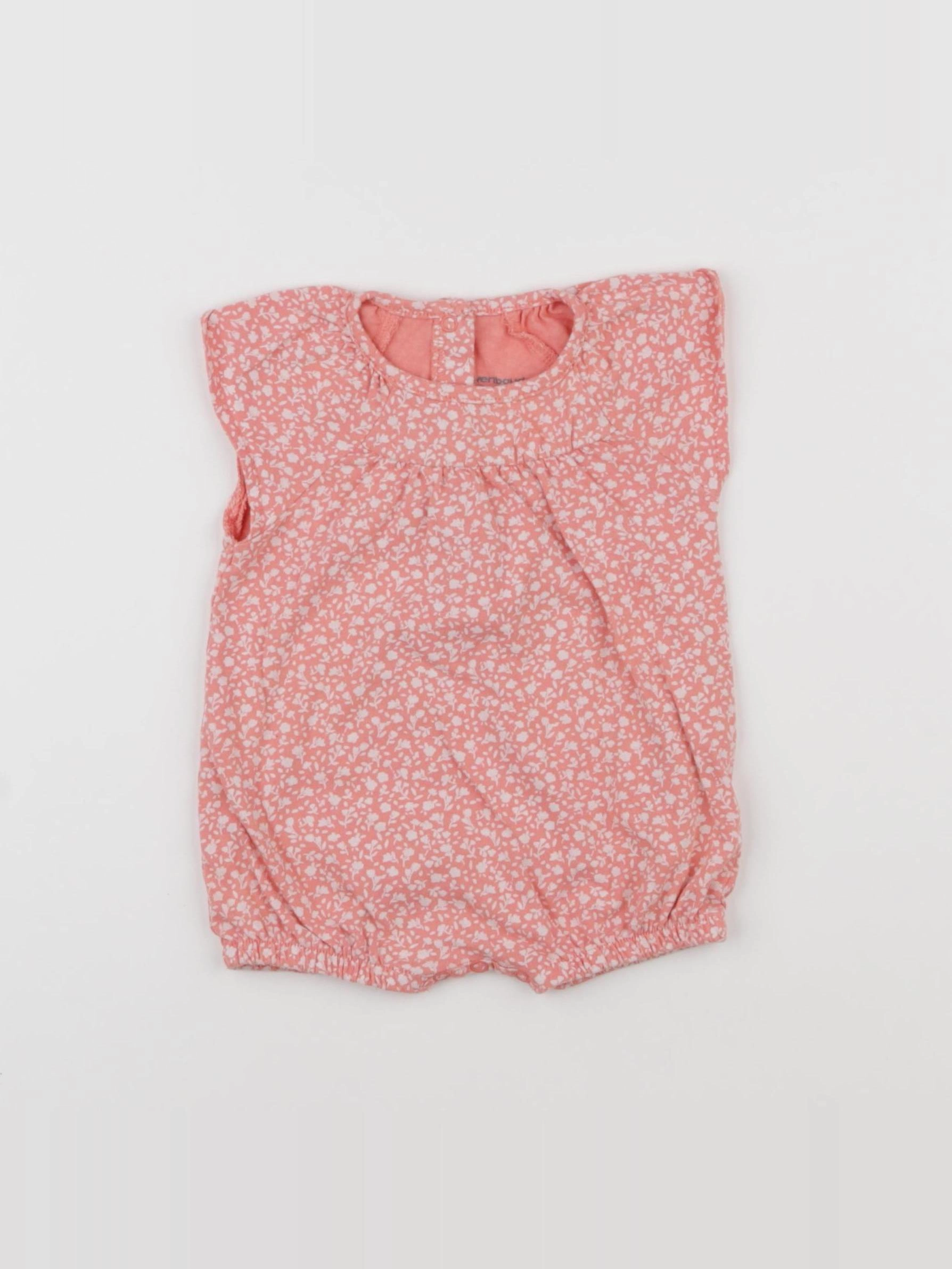 Vertbaudet - combinaison blanc, rose - 3 mois