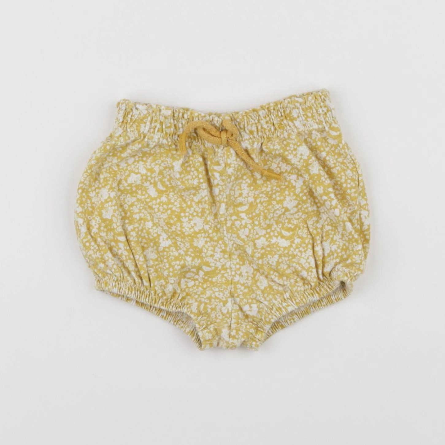 Vertbaudet - short blanc, jaune - 6 mois