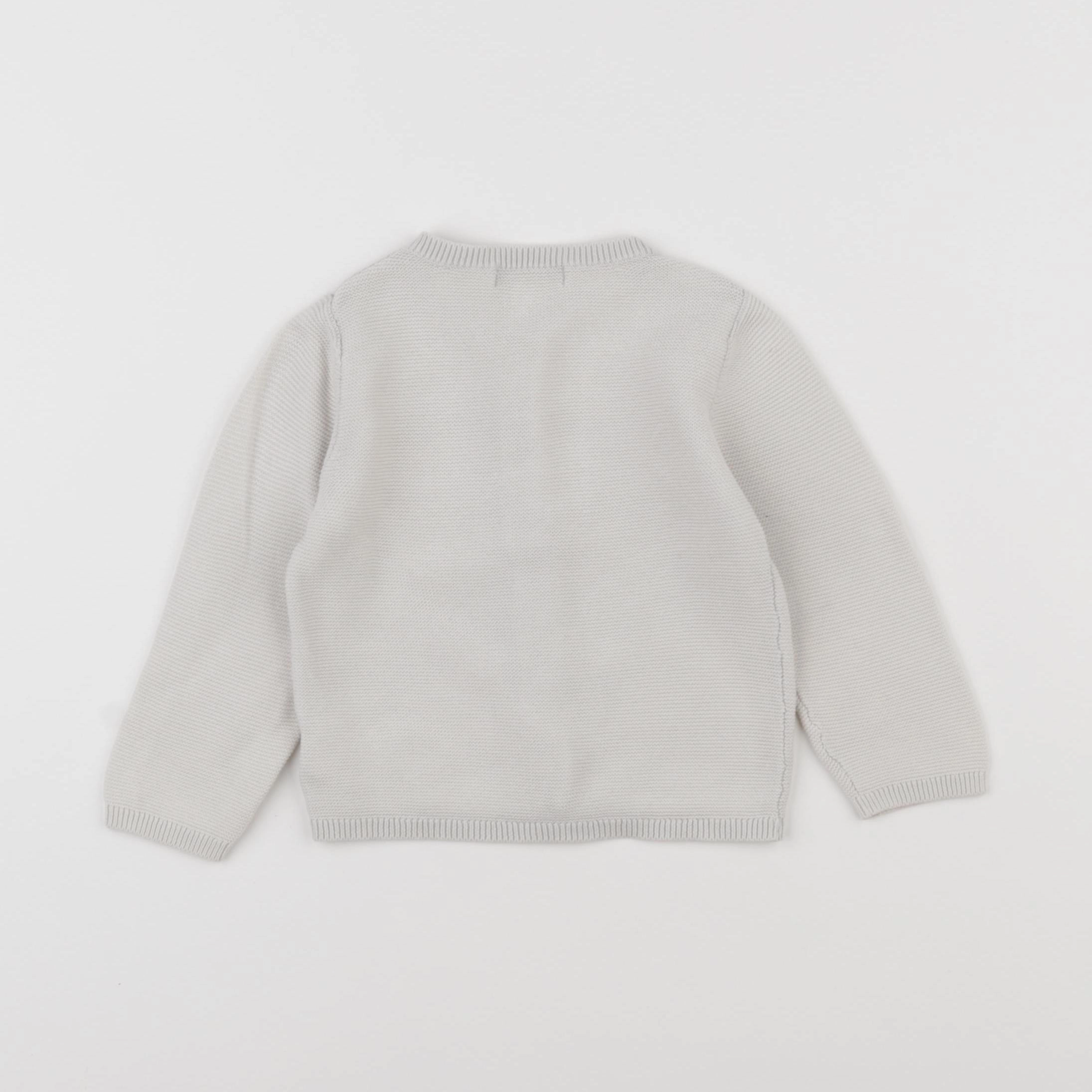 Vertbaudet - gilet gris - 12 mois