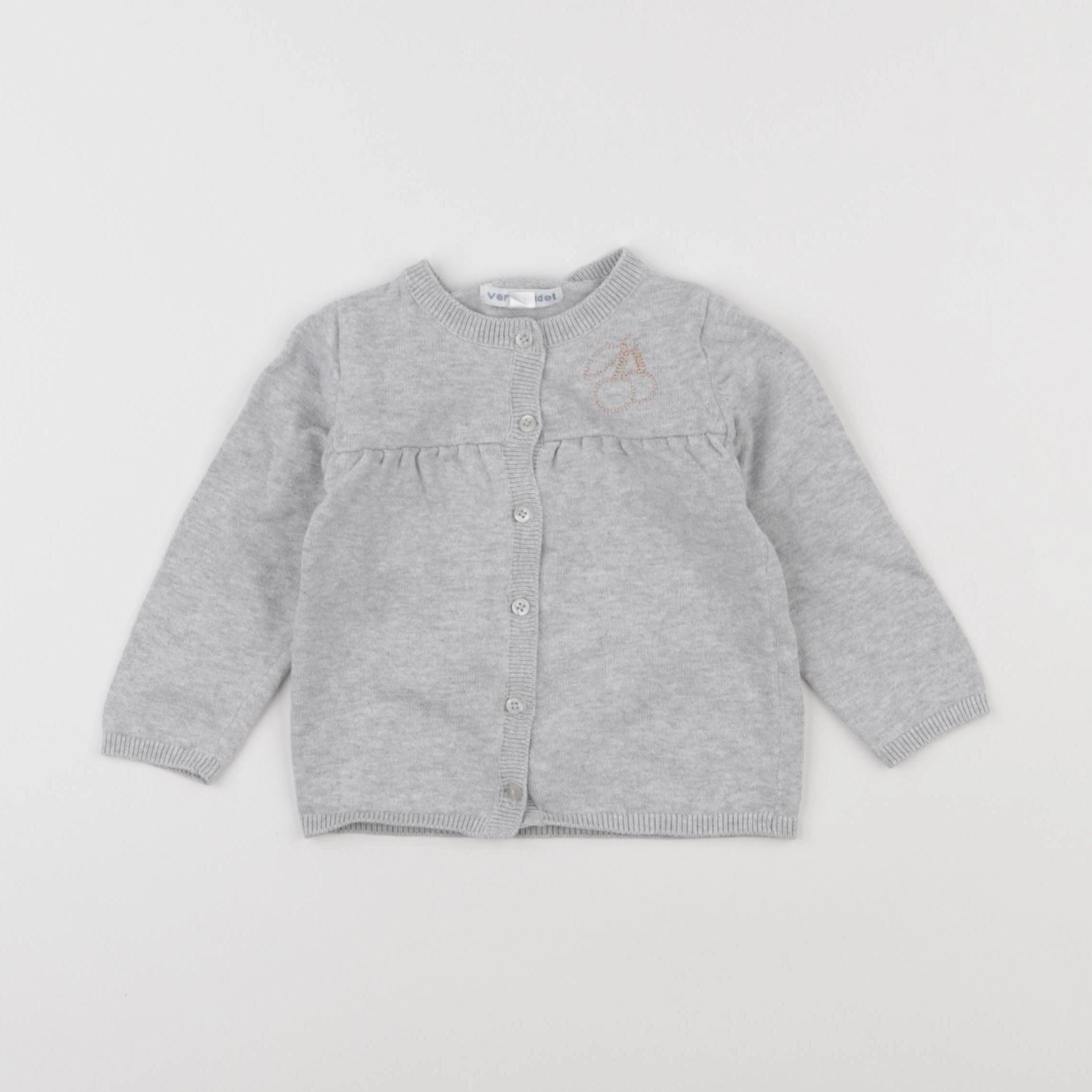 Vertbaudet - gilet gris - 12 mois