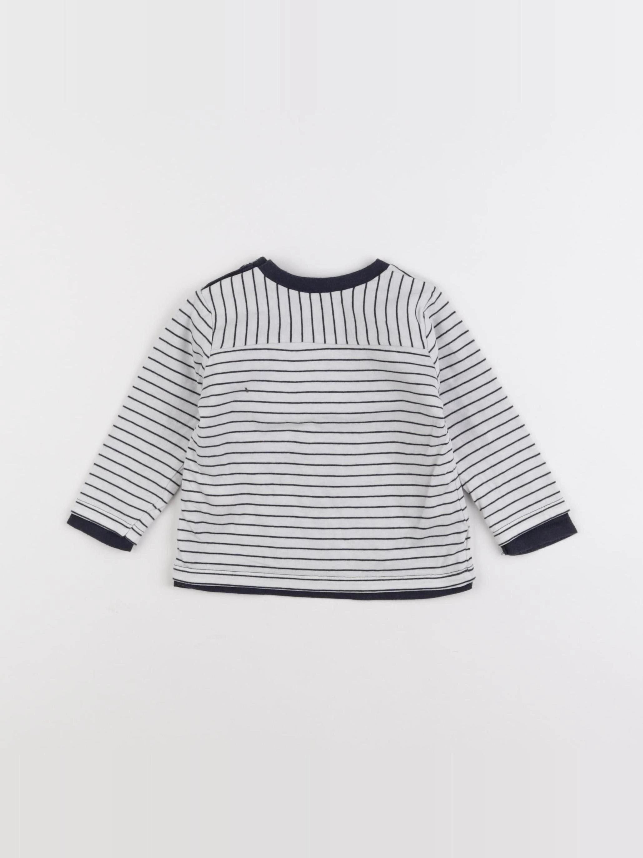IKKS - tee-shirt bleu, blanc - 6 mois