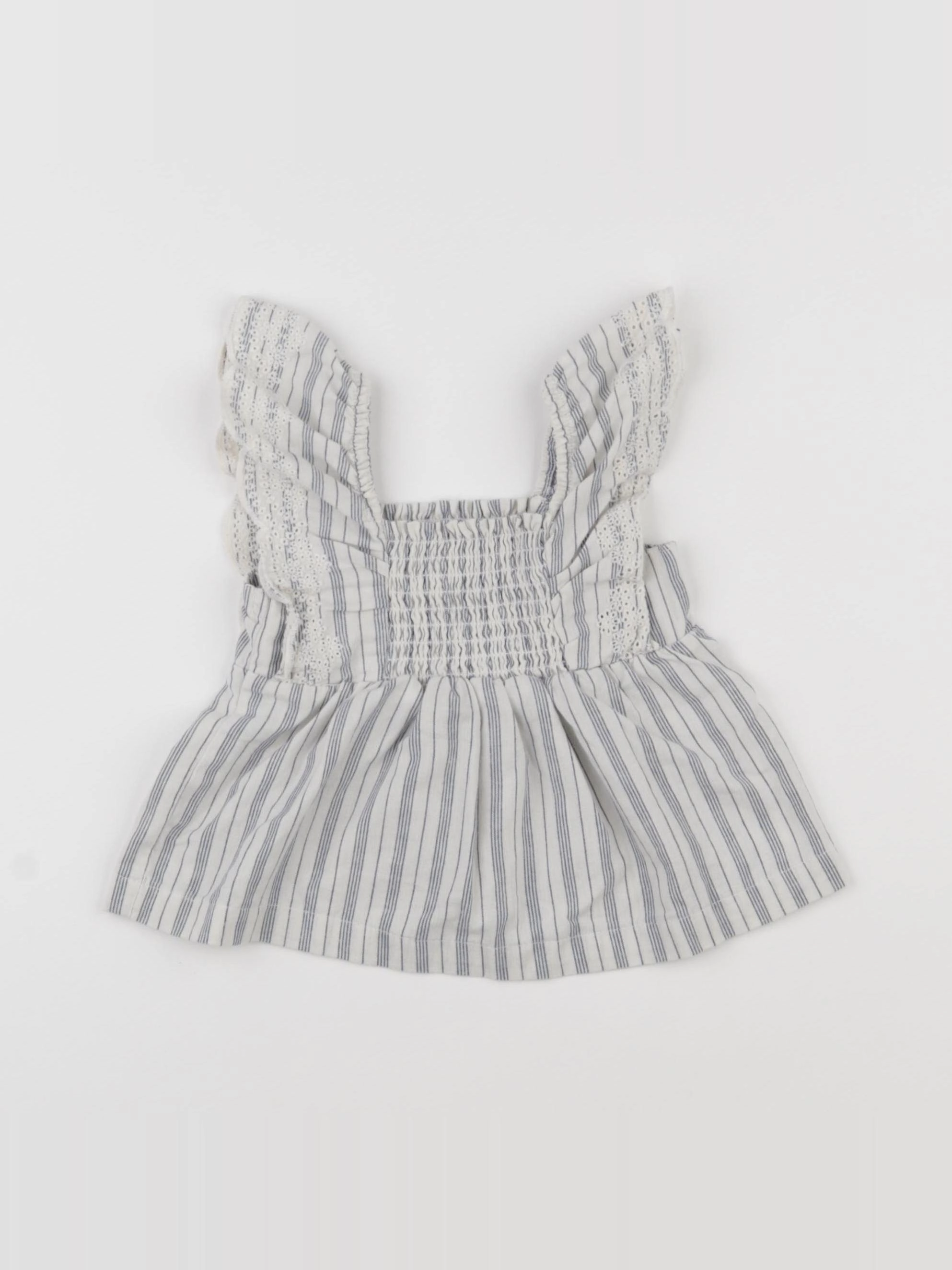 Vertbaudet - blouse blanc, bleu - 12 mois