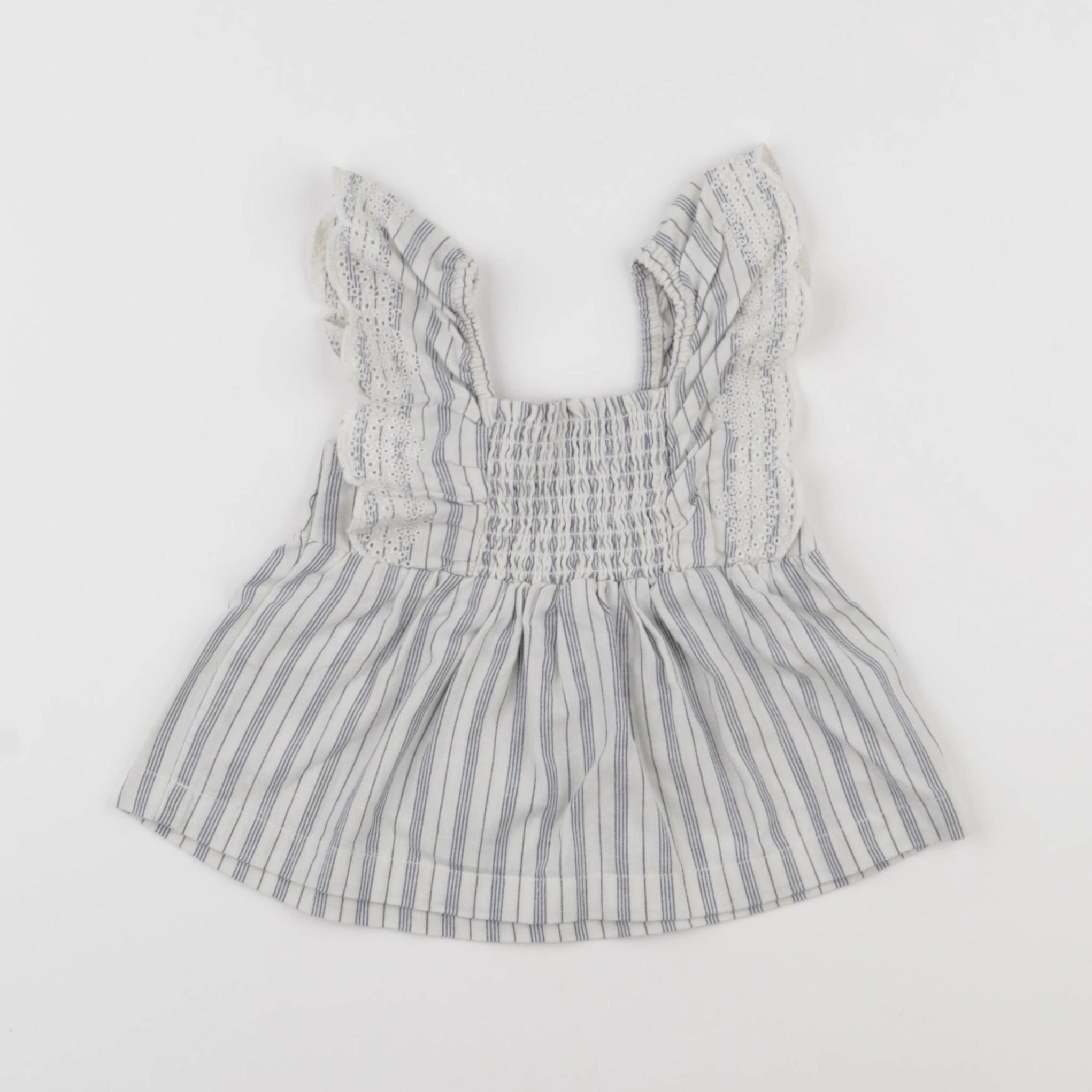 Vertbaudet - blouse blanc, bleu - 12 mois