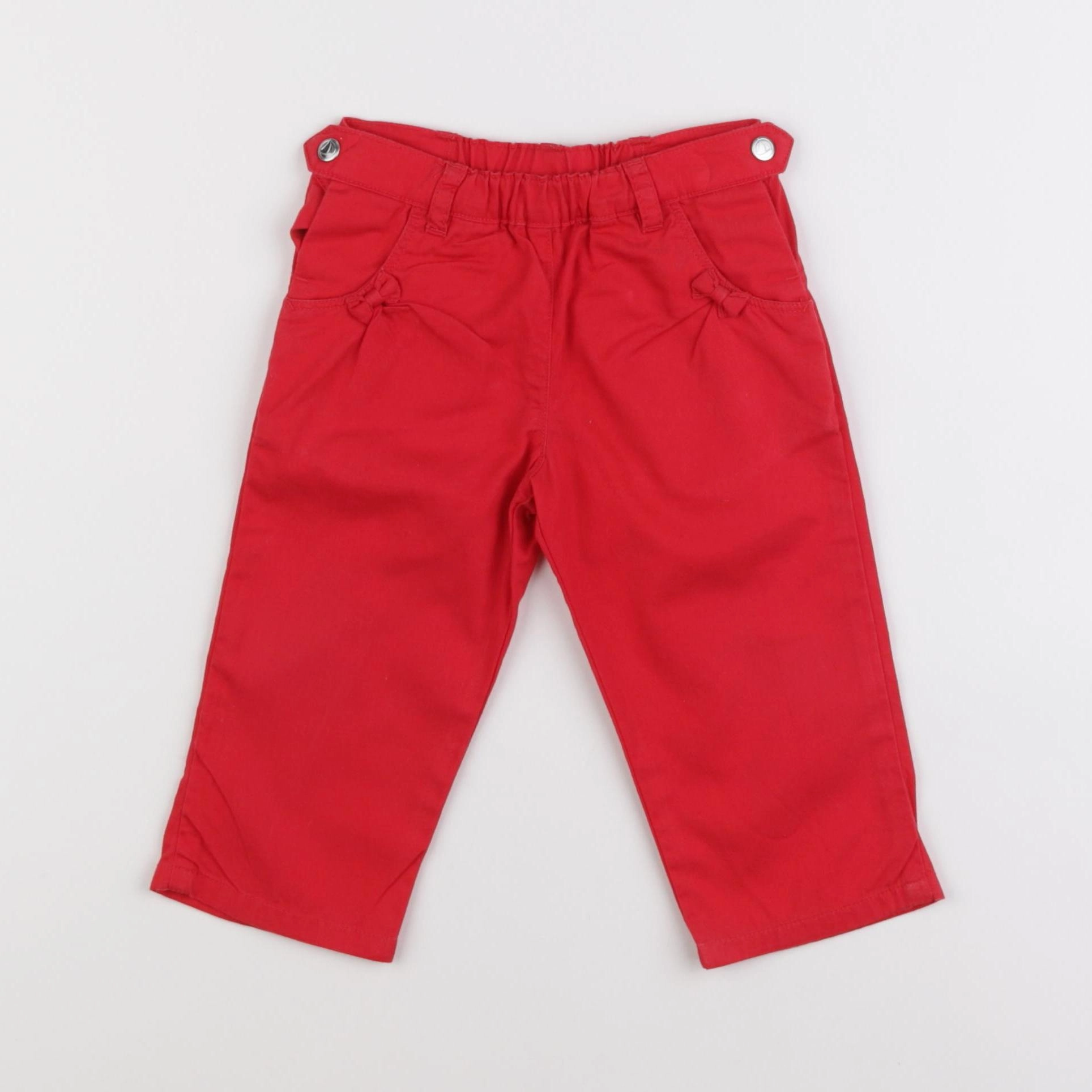 Petit Bateau - pantalon rouge - 12 mois