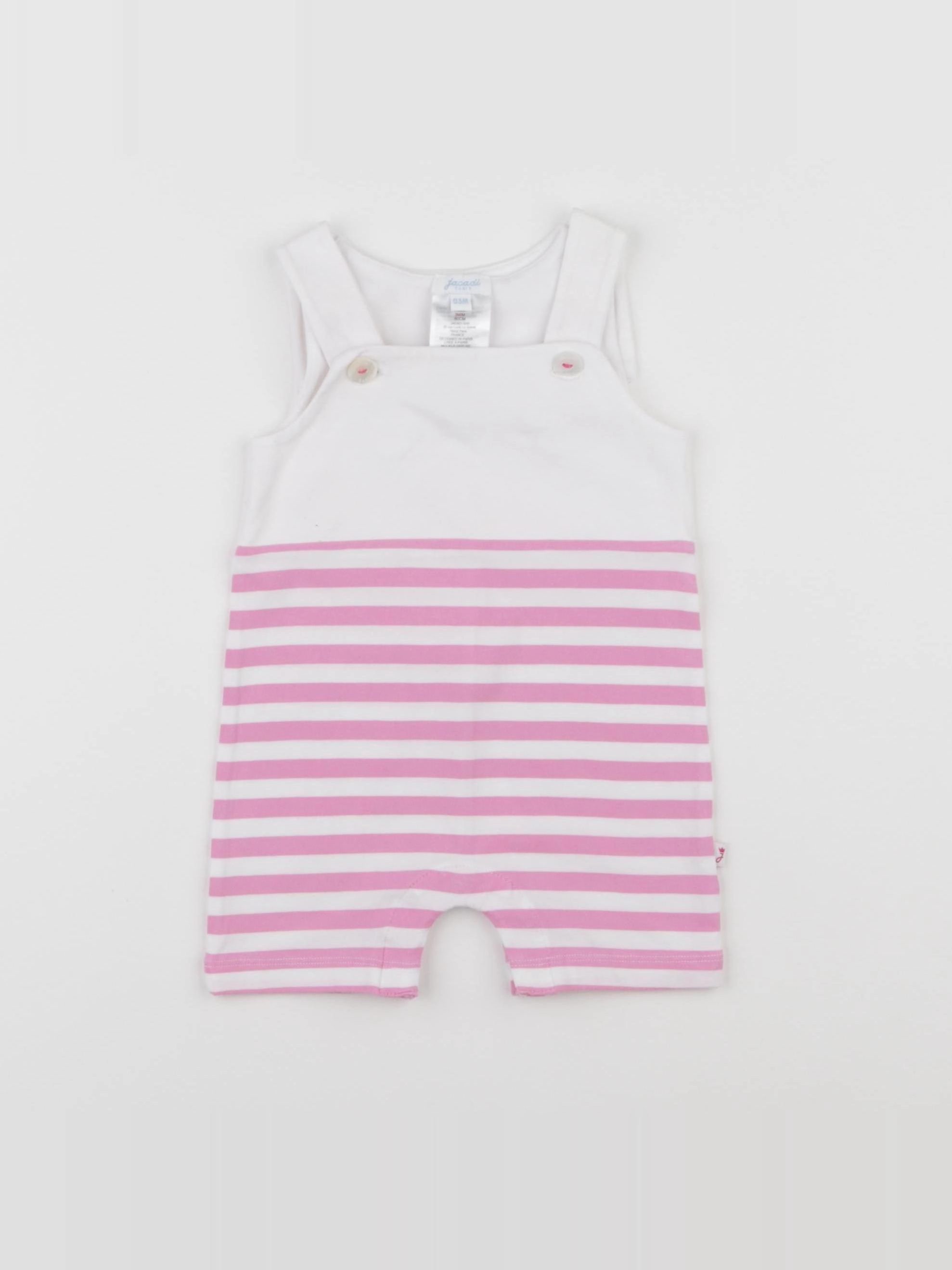 Jacadi - combinaison blanc, rose - 3 mois