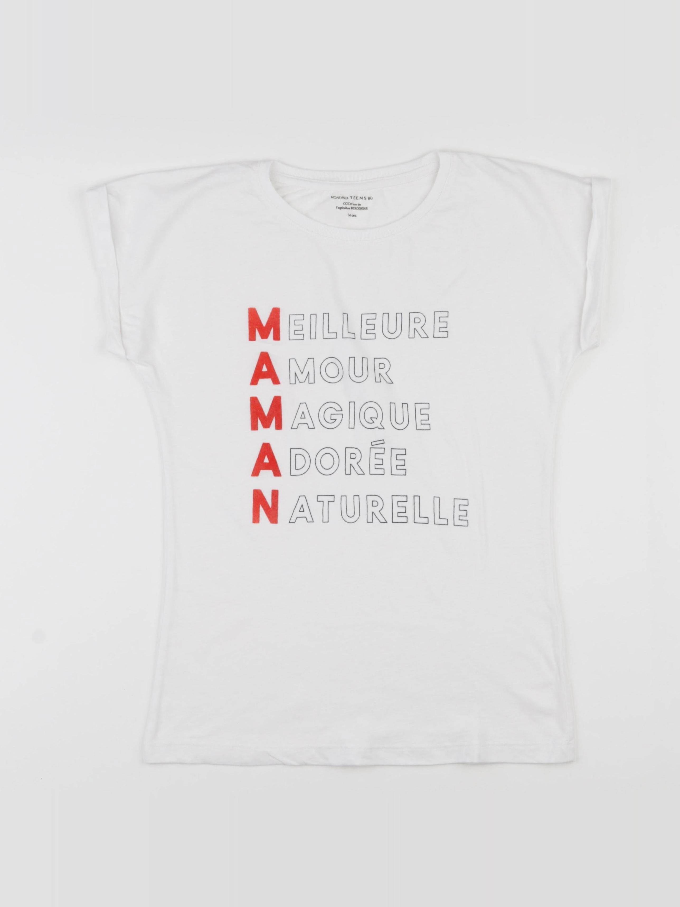 Monoprix - tee-shirt blanc - 14 ans