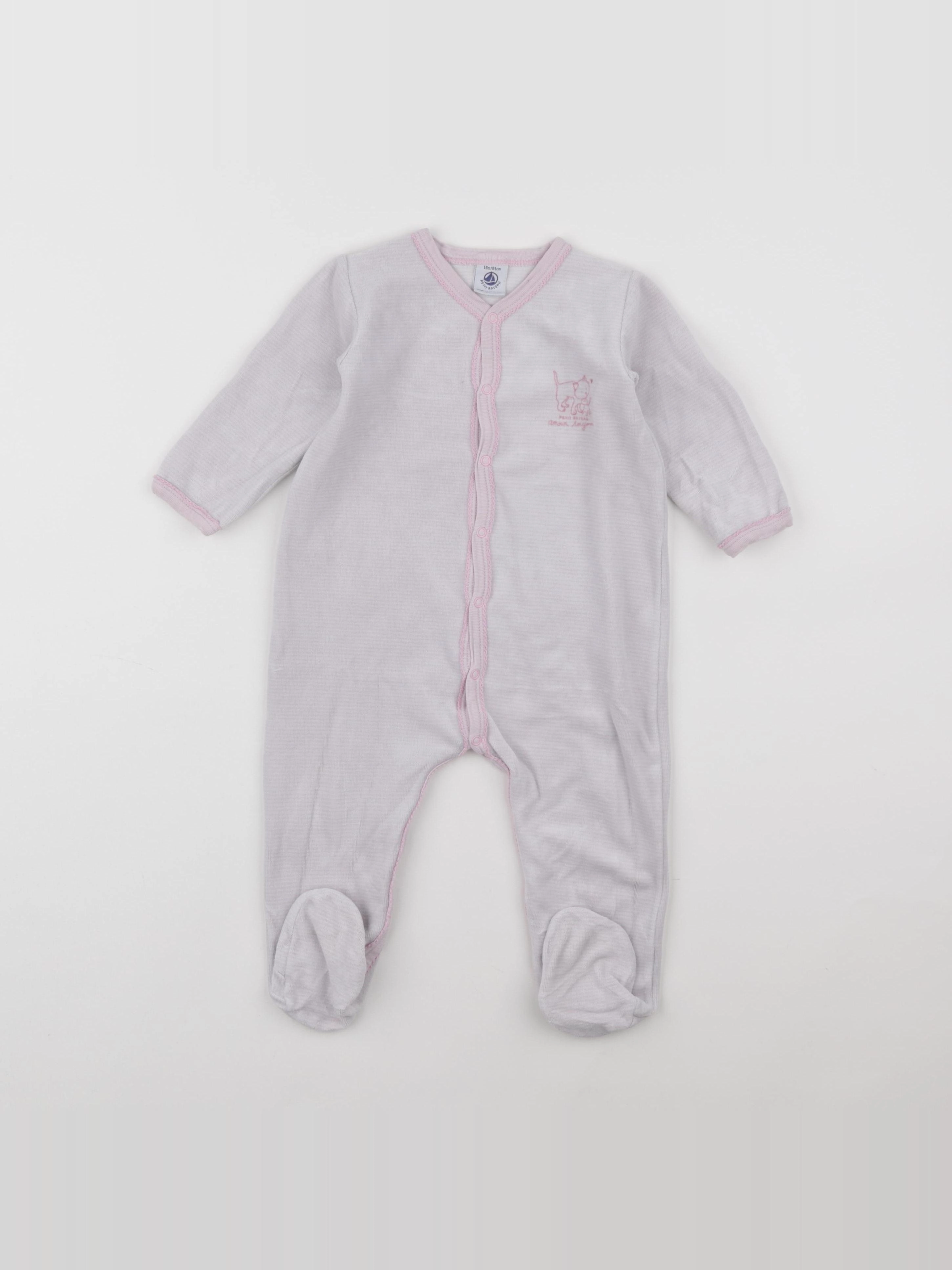 Petit Bateau - pyjama velours rose - 18 mois