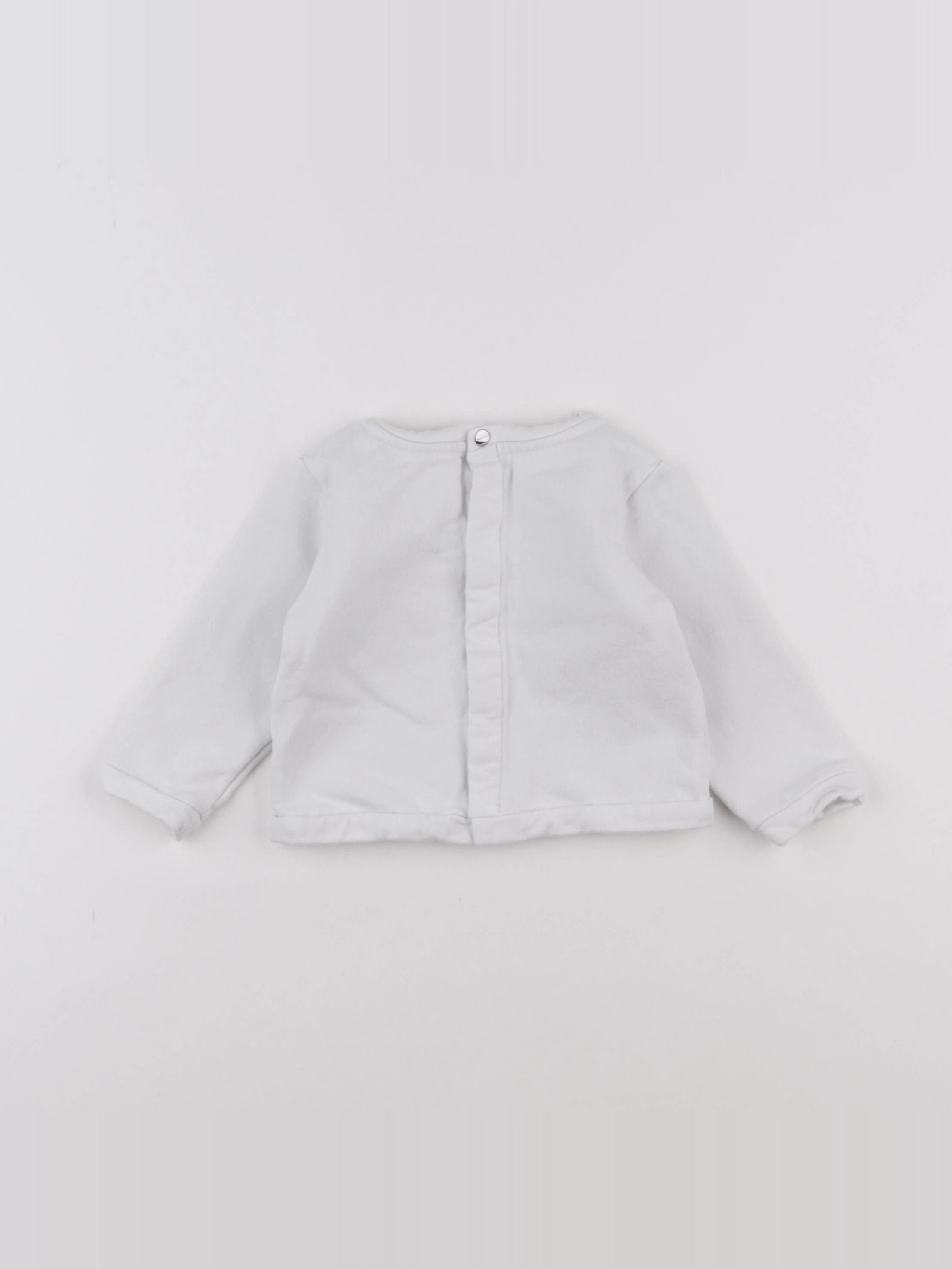 Jacadi - sweat blanc - 12 mois