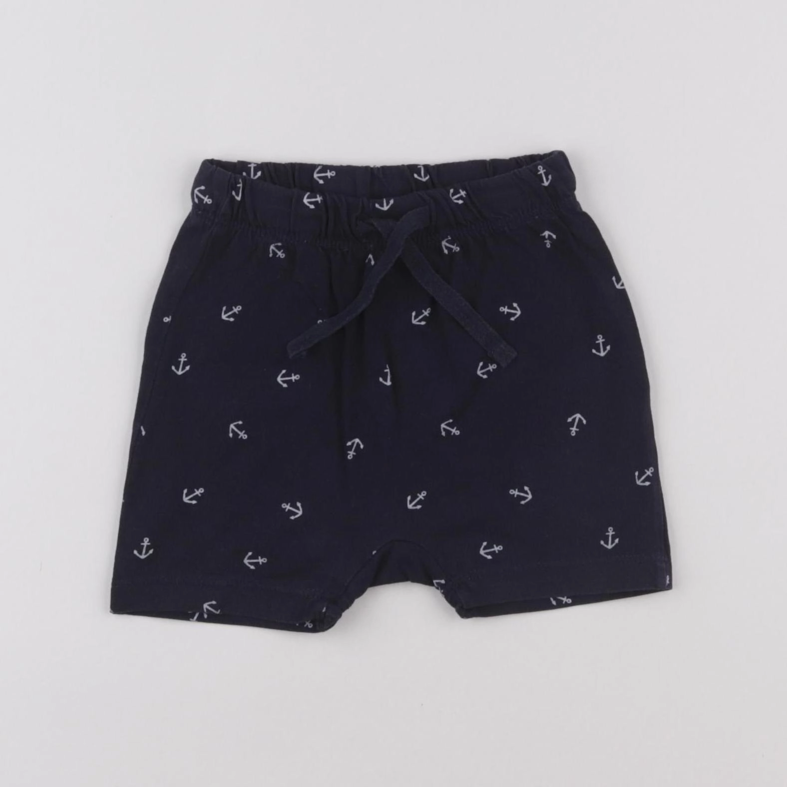 H&M - short bleu - 6/9 mois
