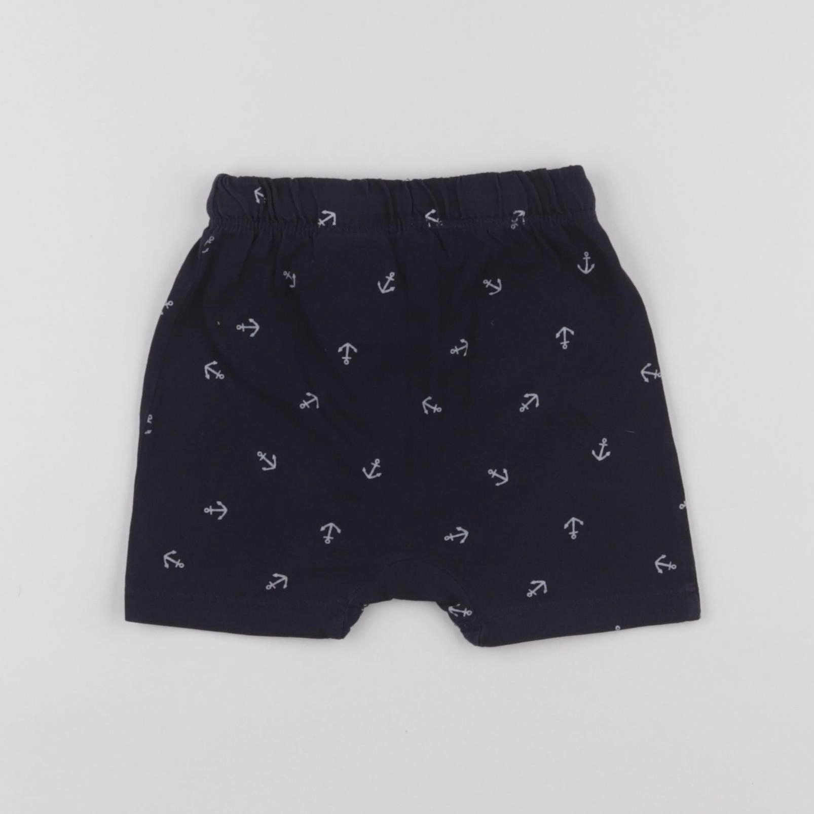 H&M - short bleu - 6/9 mois