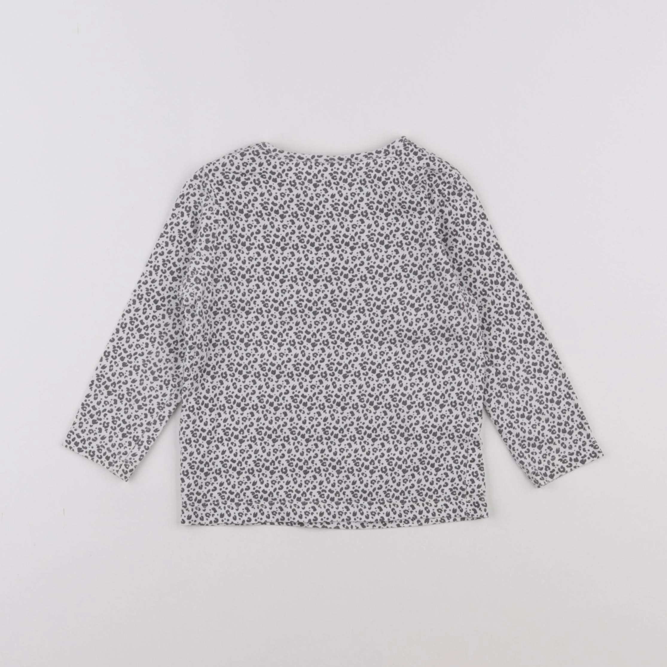 Vertbaudet - tee-shirt blanc, gris - 18 mois