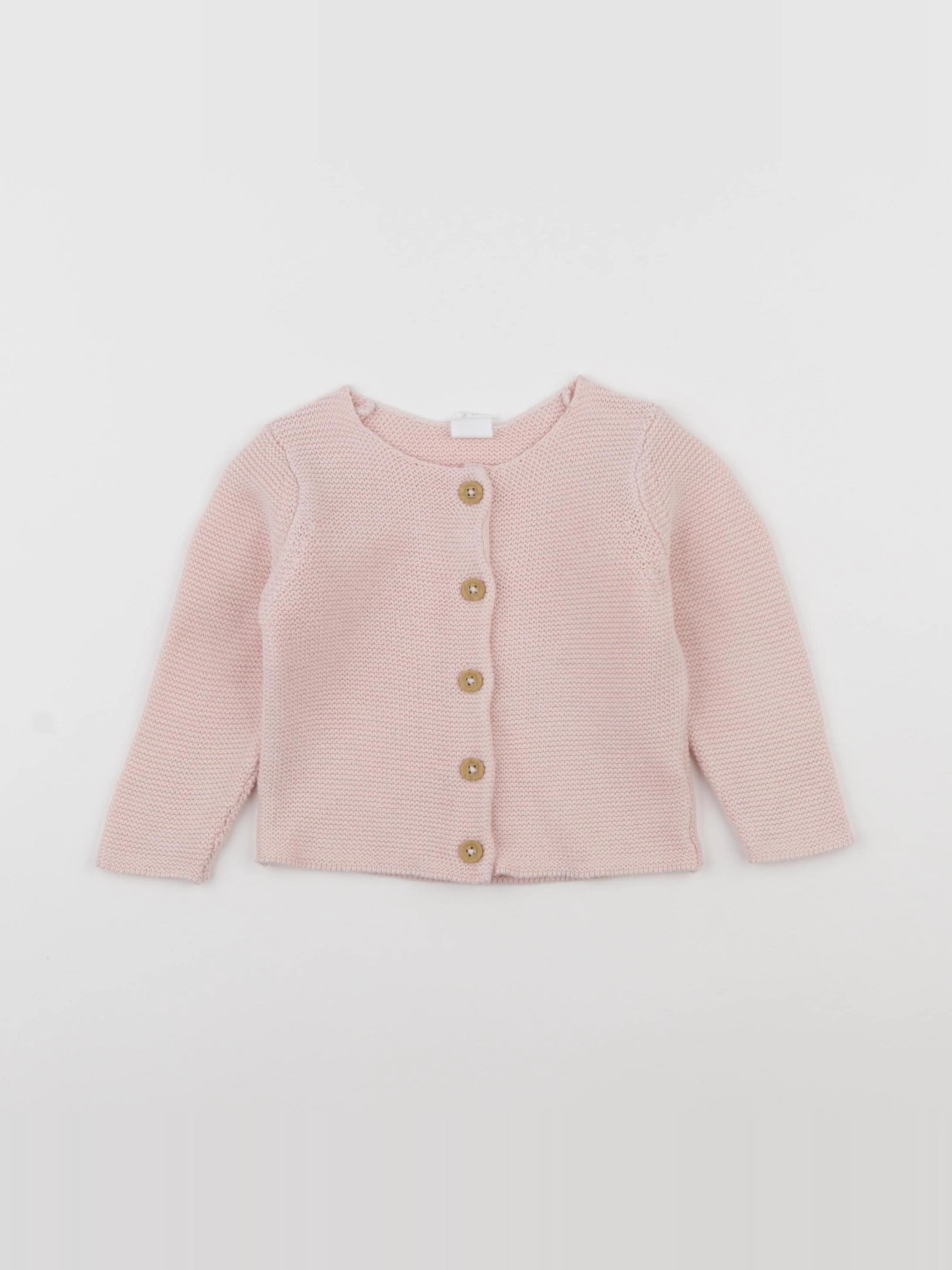 H&M - gilet rose - 6/9 mois