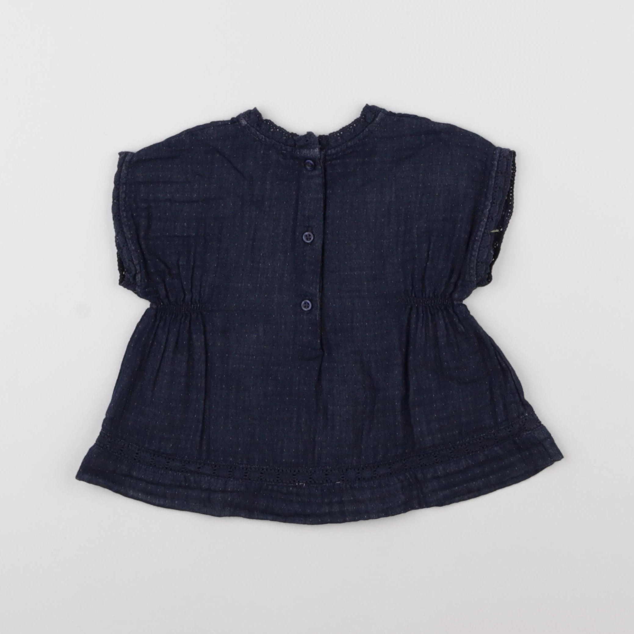 Boutchou - blouse bleu - 12 mois