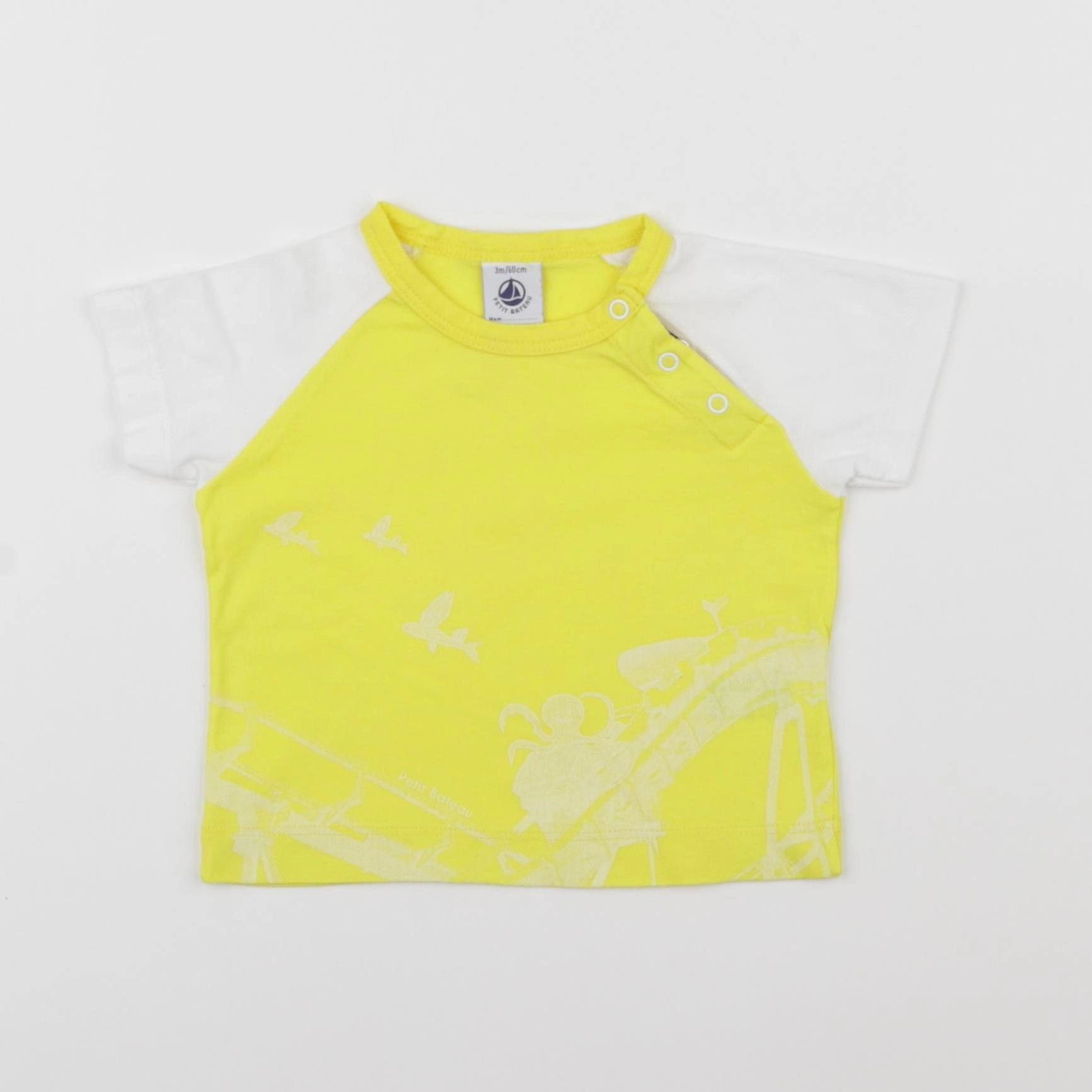 Petit Bateau - tee-shirt jaune - 3 mois